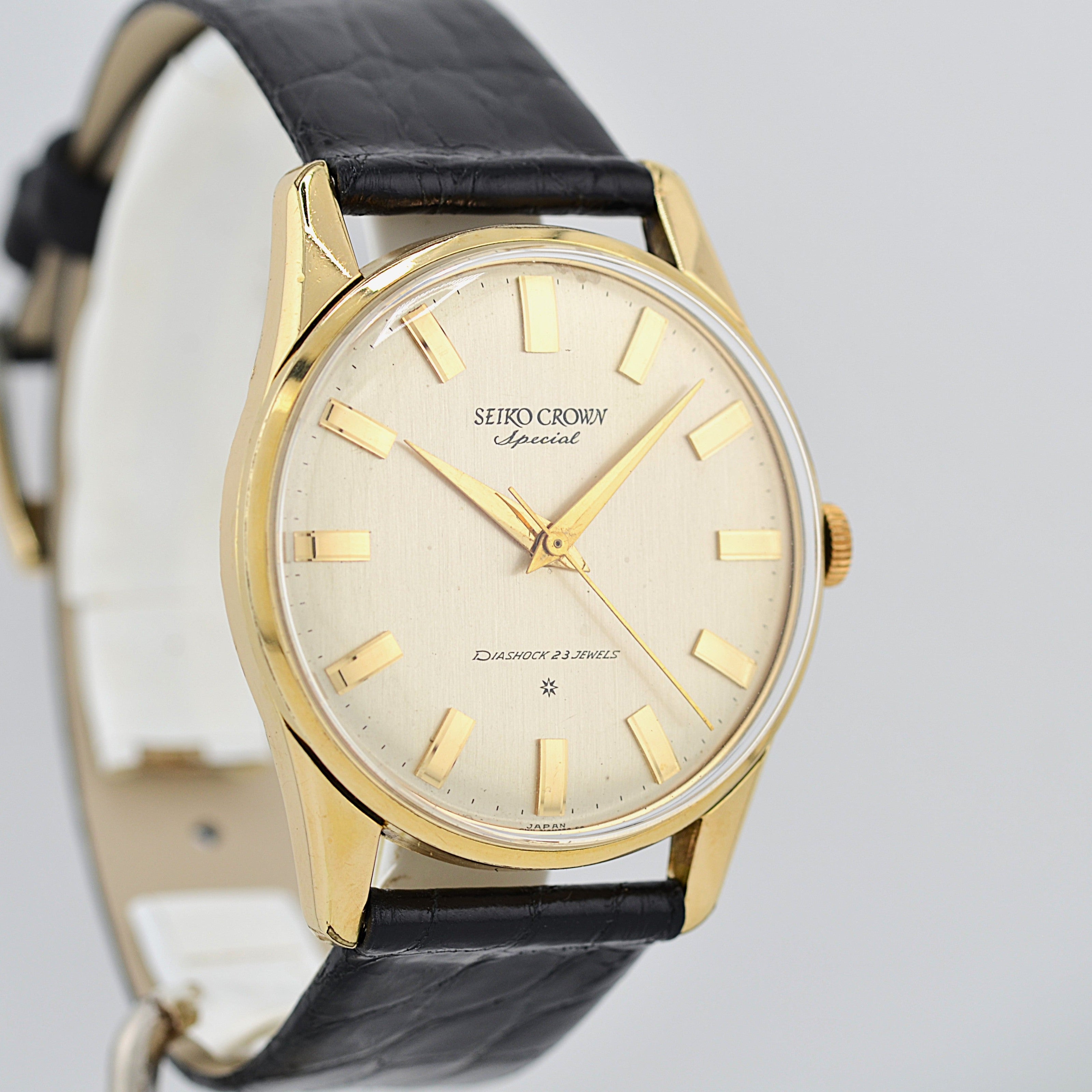 【SEIKO】Seiko Crown Special 14K YGF Fat Index with Original Buckle, Manufactured September 1962