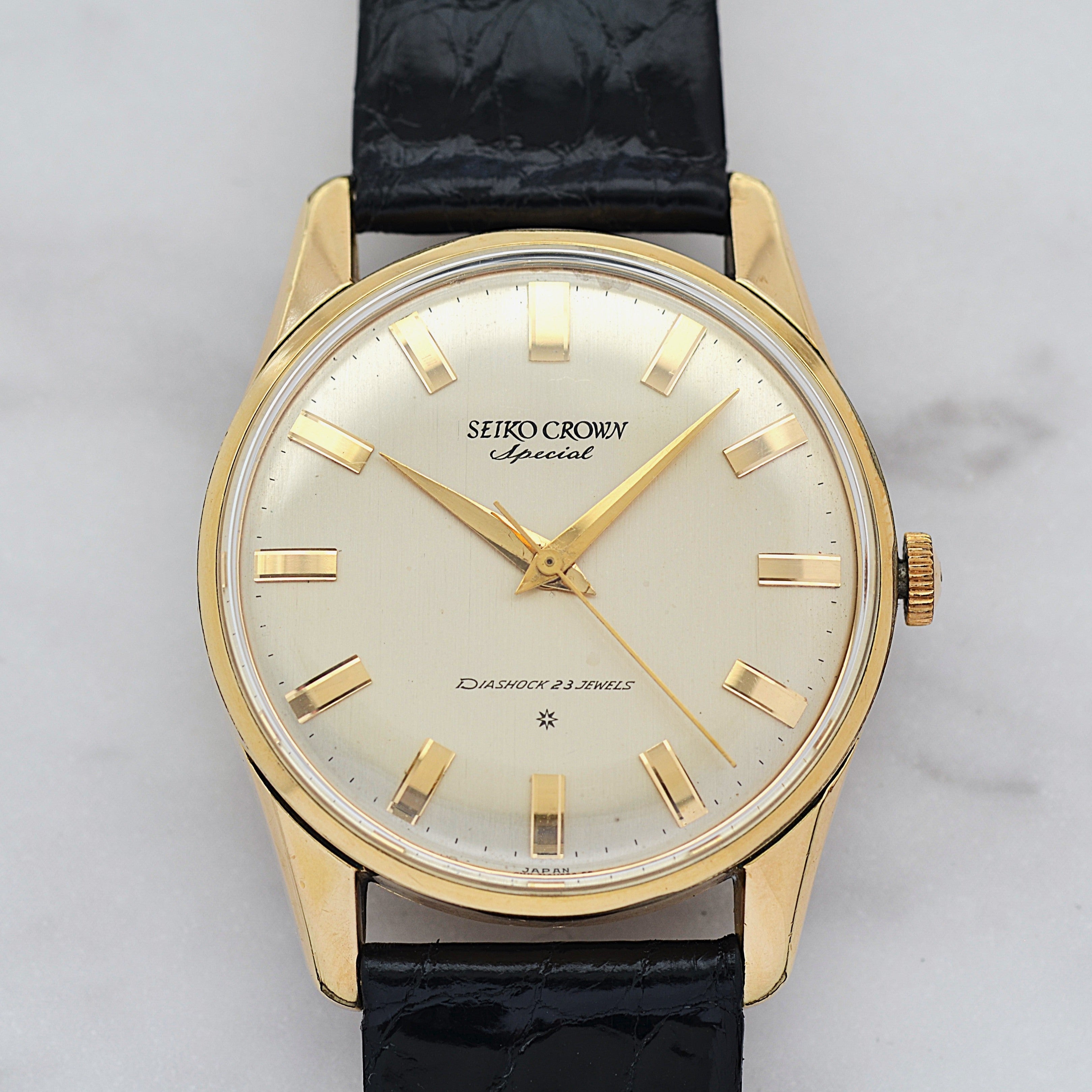 【SEIKO】Seiko Crown Special 14K YGF Fat Index with Original Buckle, Manufactured September 1962