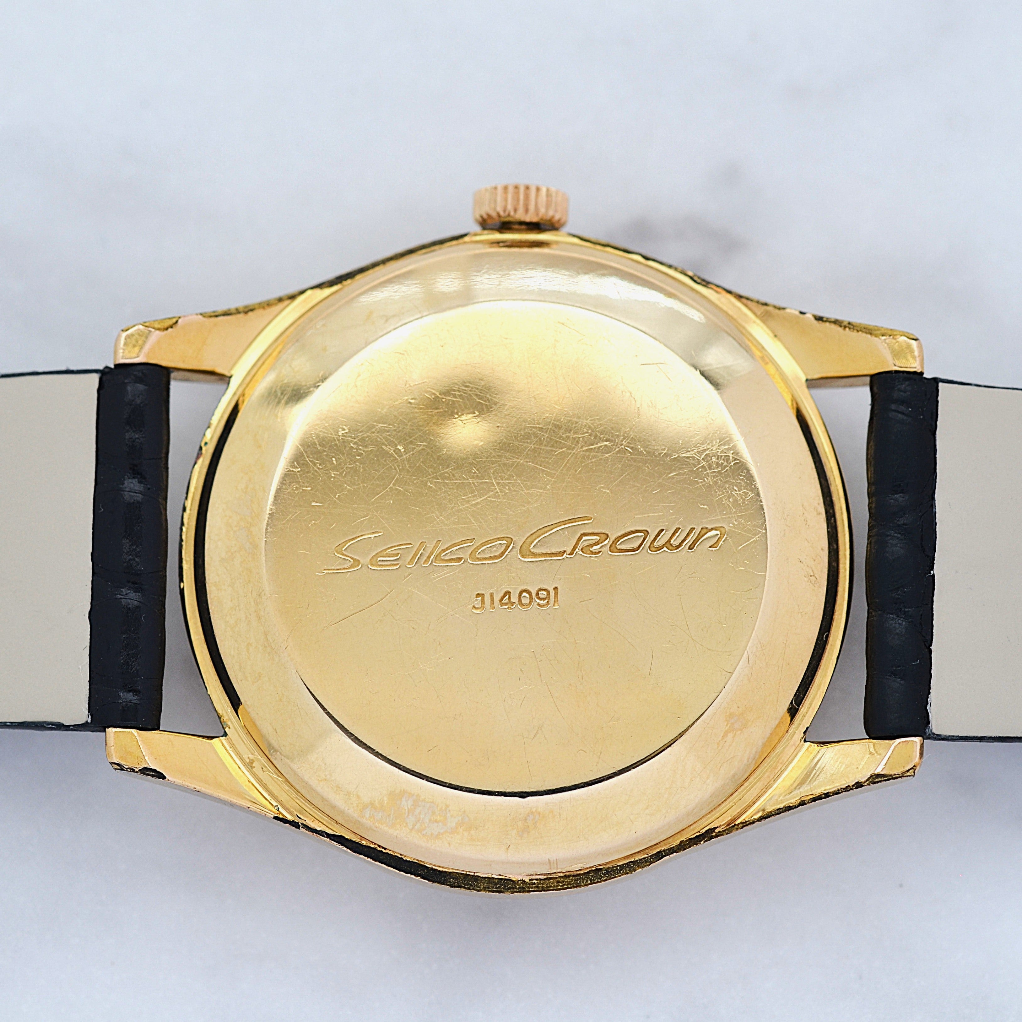 【SEIKO】Seiko Crown GP All-Numeral Raised Arabic, with Original Buckle, Manufactured May 1963