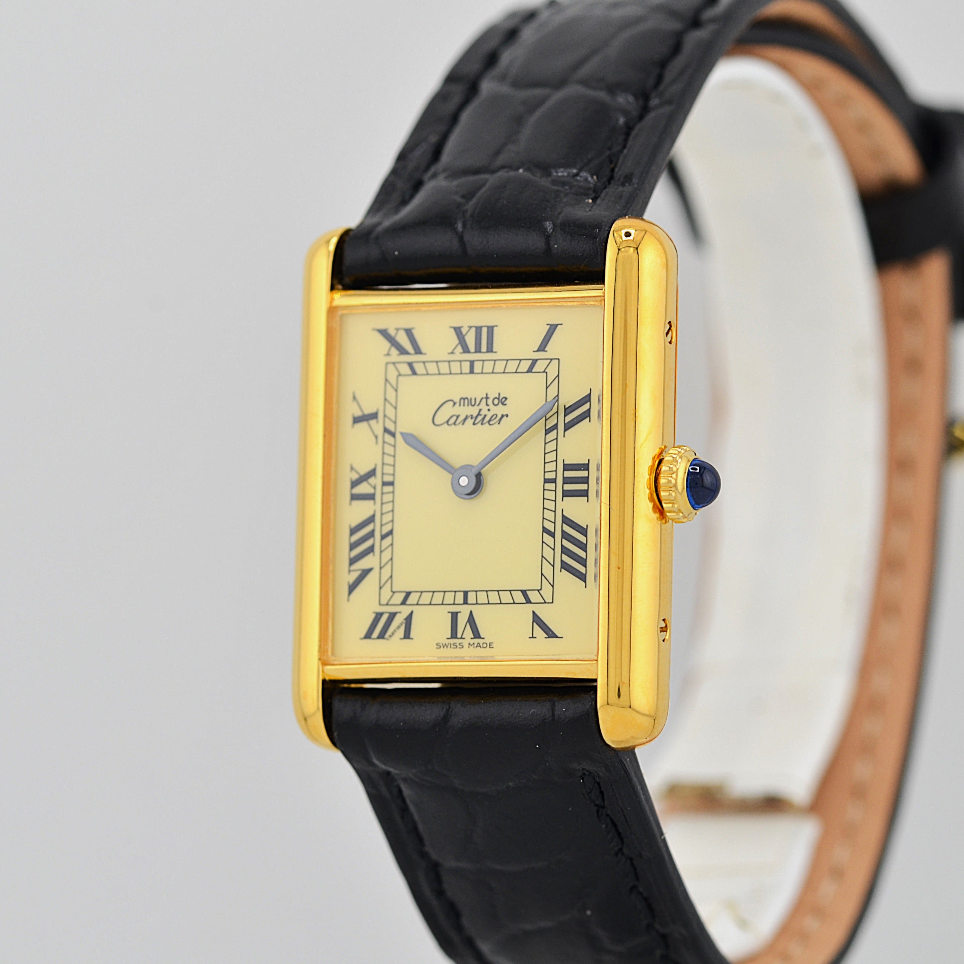 【Cartier】Cartier Must Tank LM Ivory Roman Manual Winding with Lifetime Warranty
