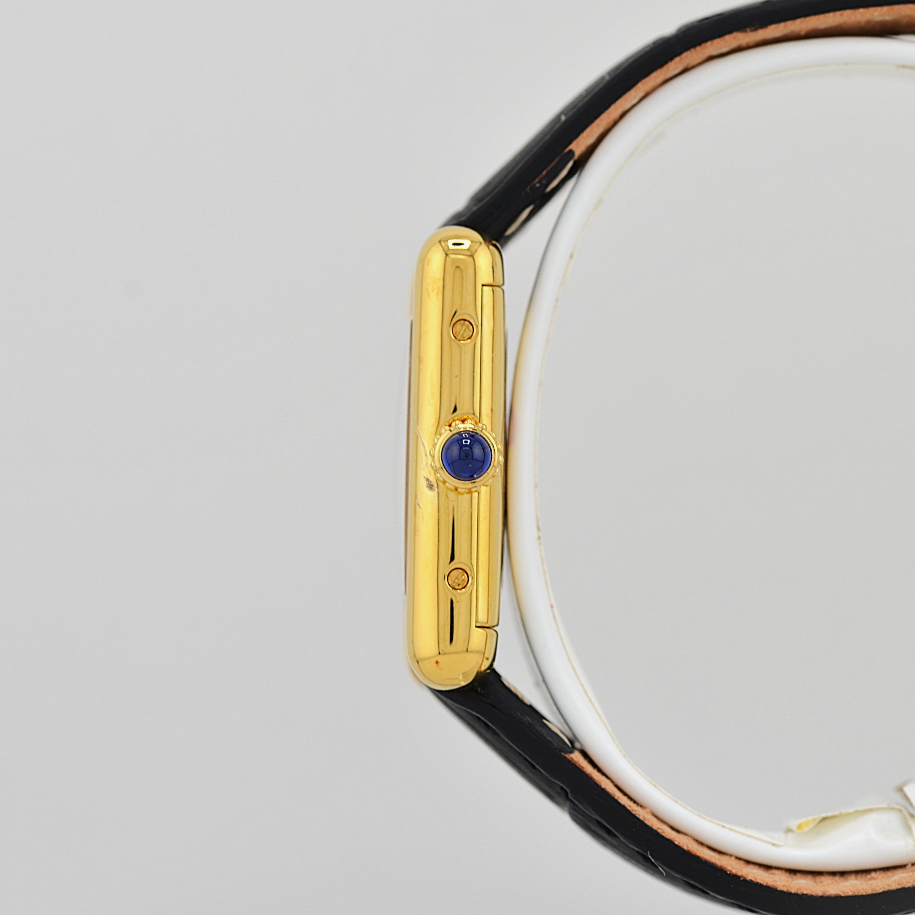 【Cartier】カルティエ マストタンクSM ブラックローマ 手巻き 永久保証書付き カルティエコンプリートサービス済み