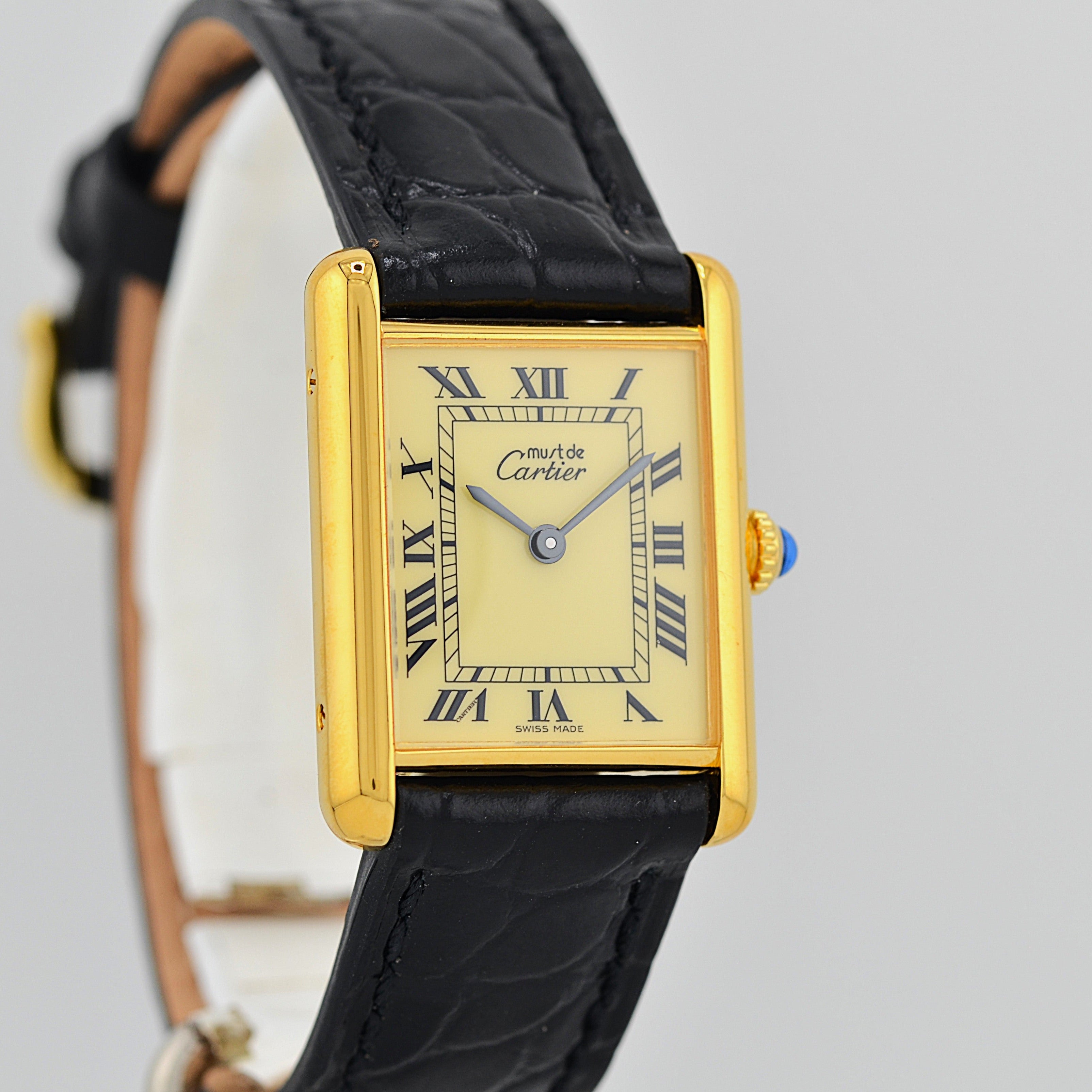 【Cartier】Cartier Must Tank LM Ivory Roman Manual Winding with Lifetime Warranty