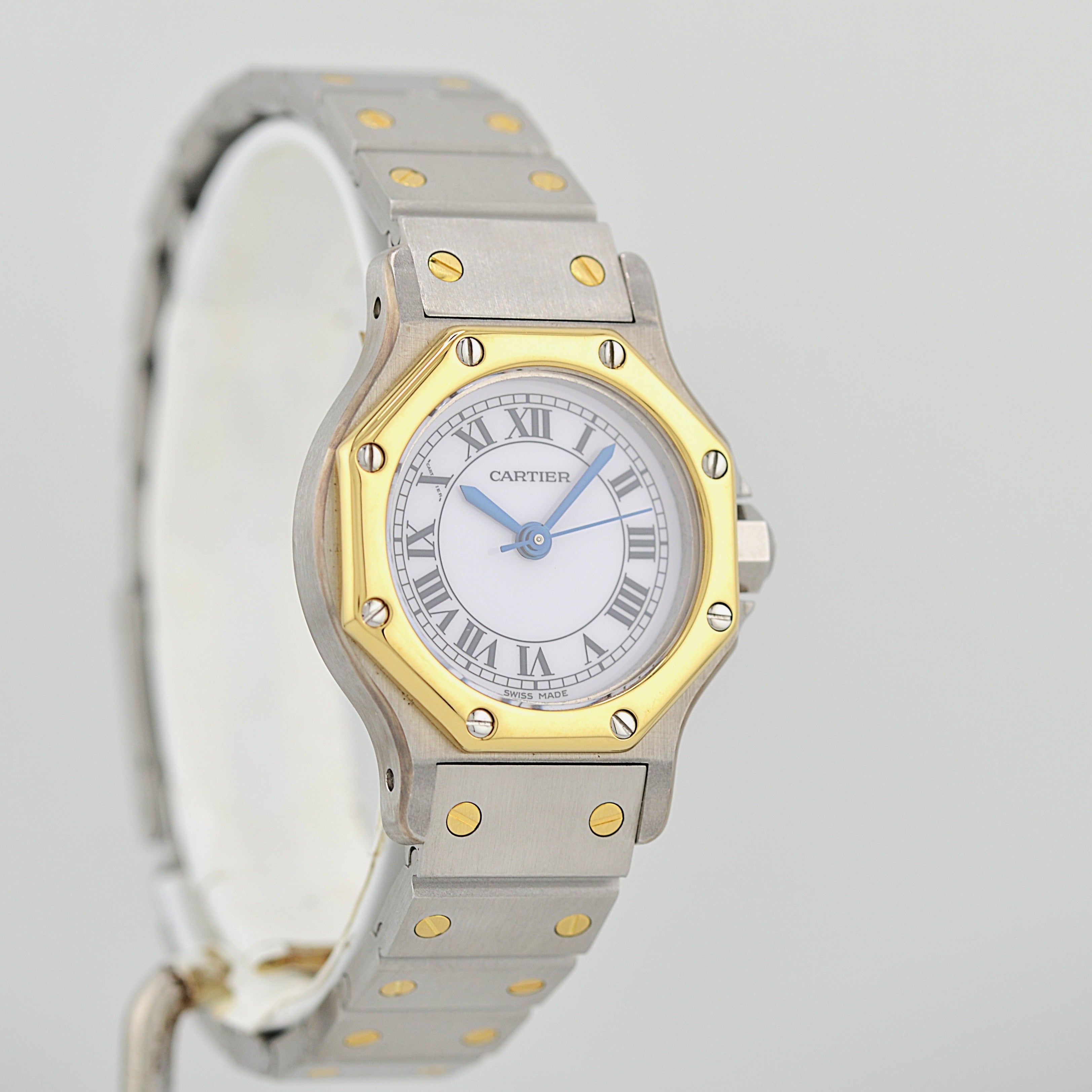 【Cartier】カルティエ サントスオクタゴンSM 18KYG×SS 永久保証書付き カルティエコンプリートサービス済み