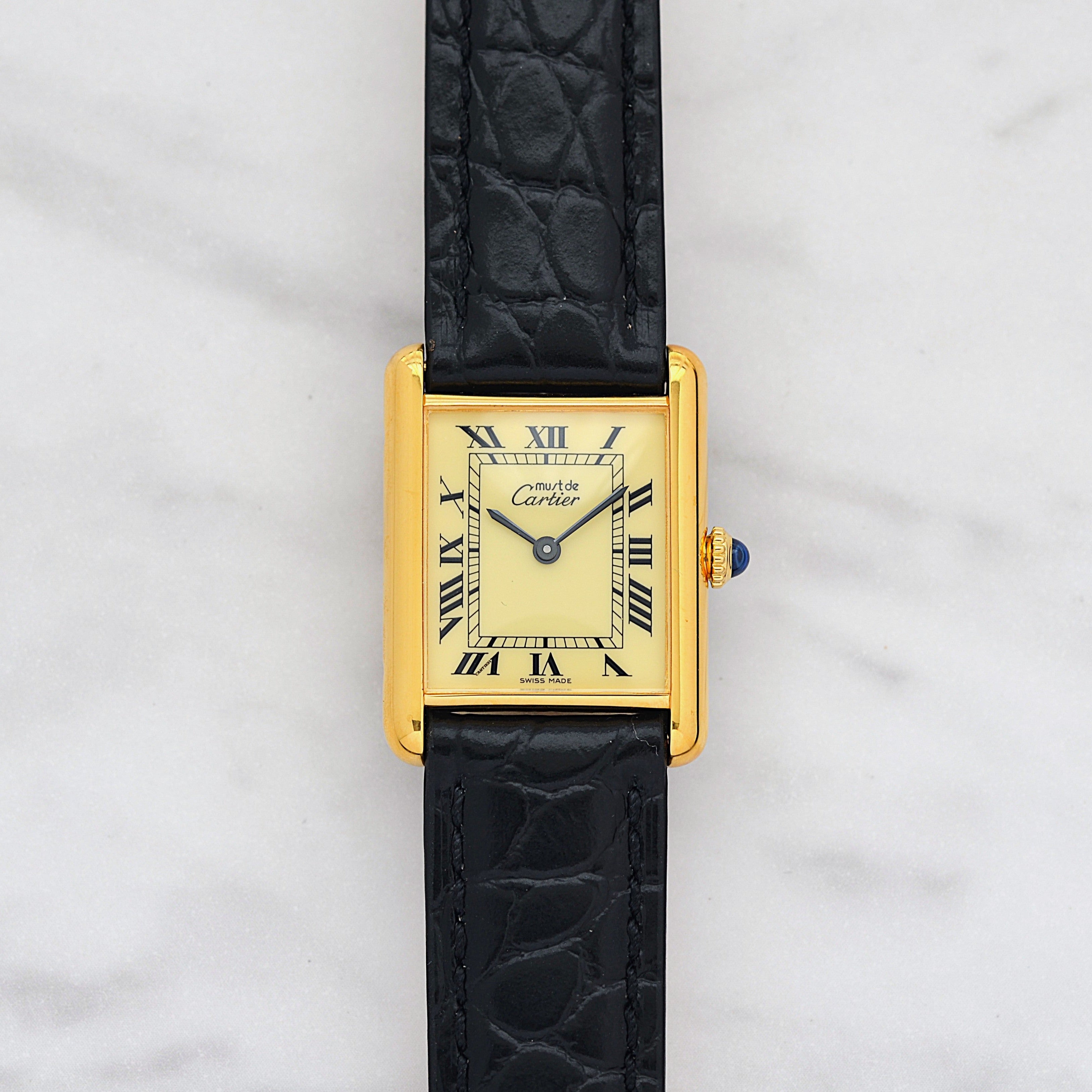 【Cartier】Cartier Must Tank LM Ivory Roman Manual Winding with Lifetime Warranty
