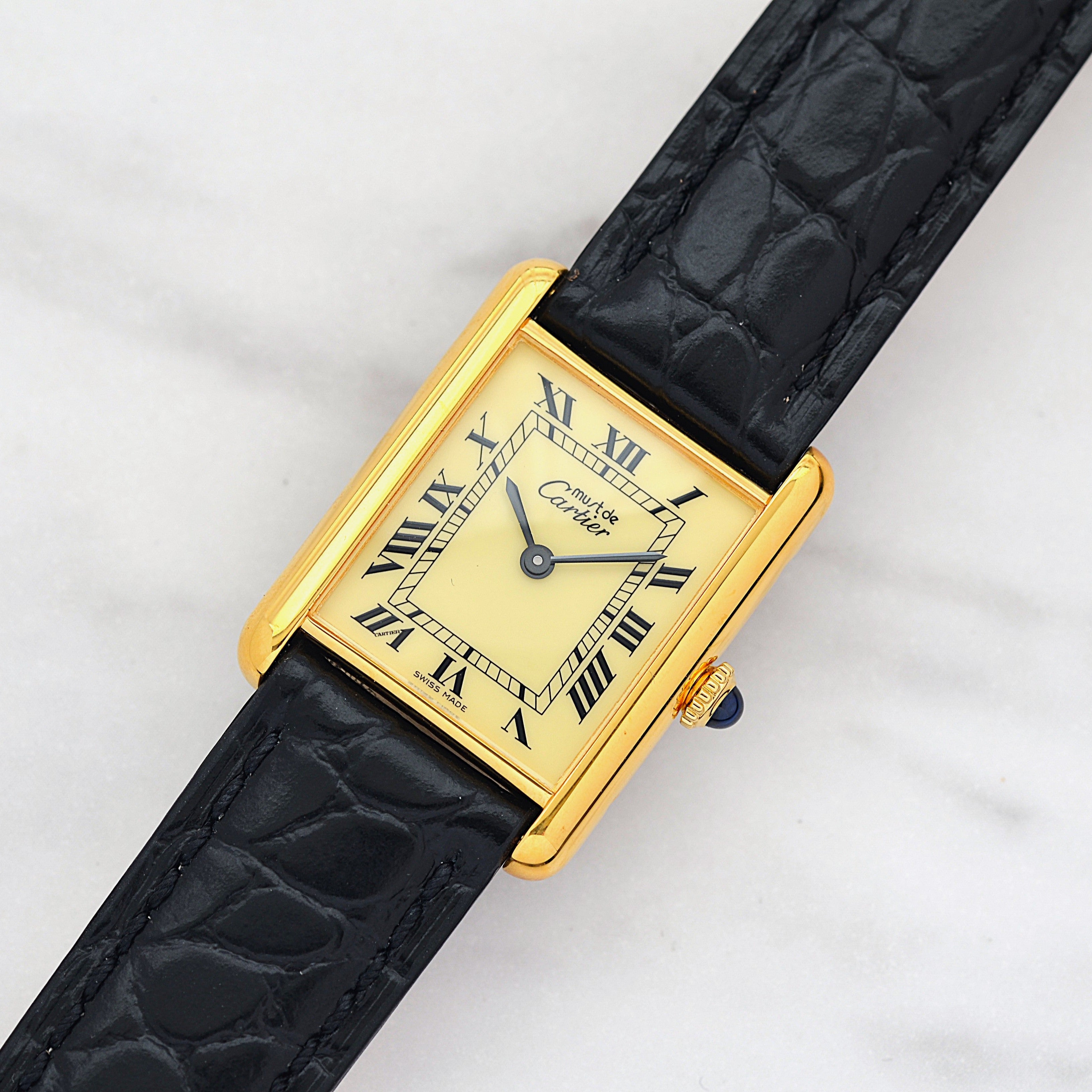 【Cartier】Cartier Must Tank LM Ivory Roman Manual Winding with Lifetime Warranty