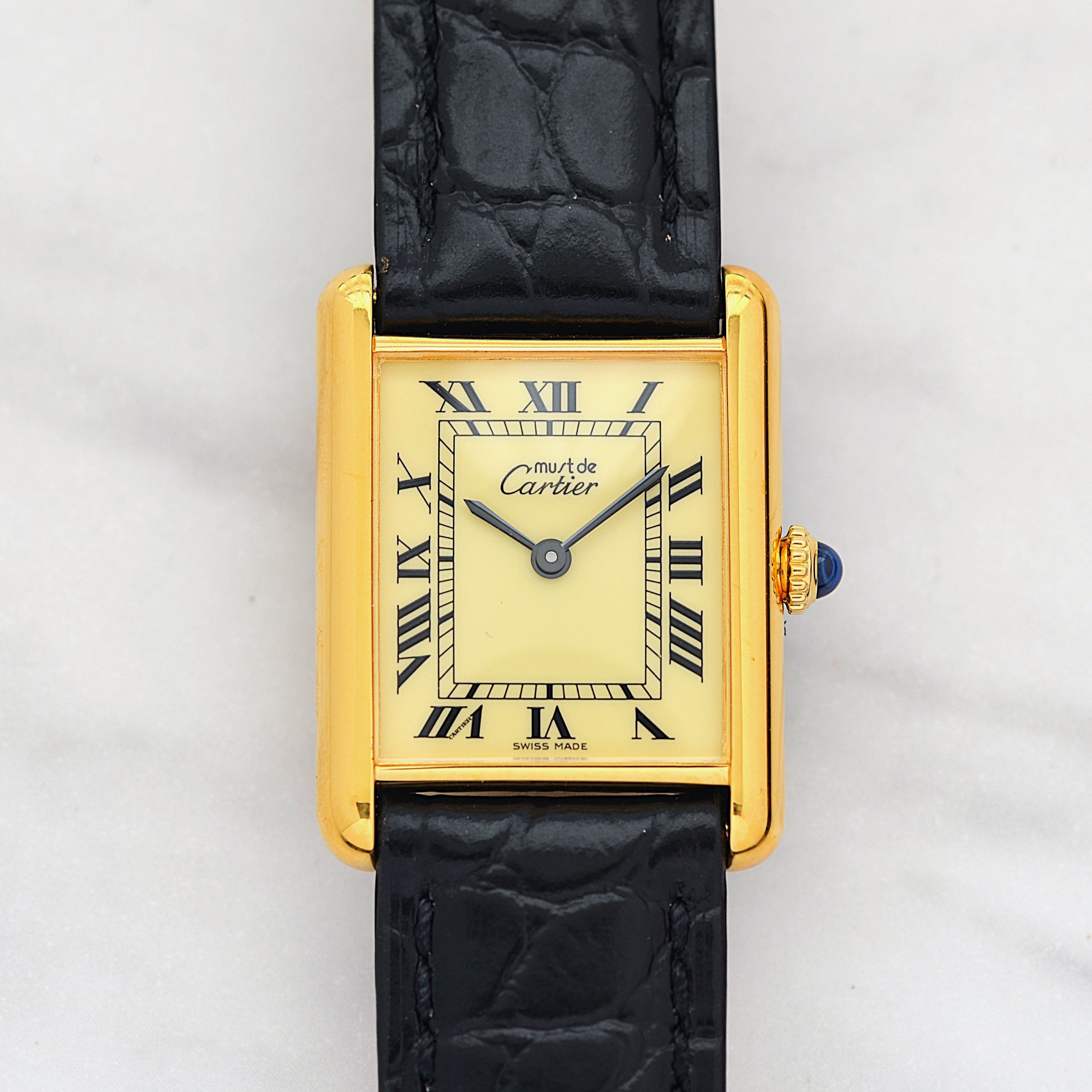【Cartier】Cartier Must Tank LM Ivory Roman Manual Winding with Lifetime Warranty