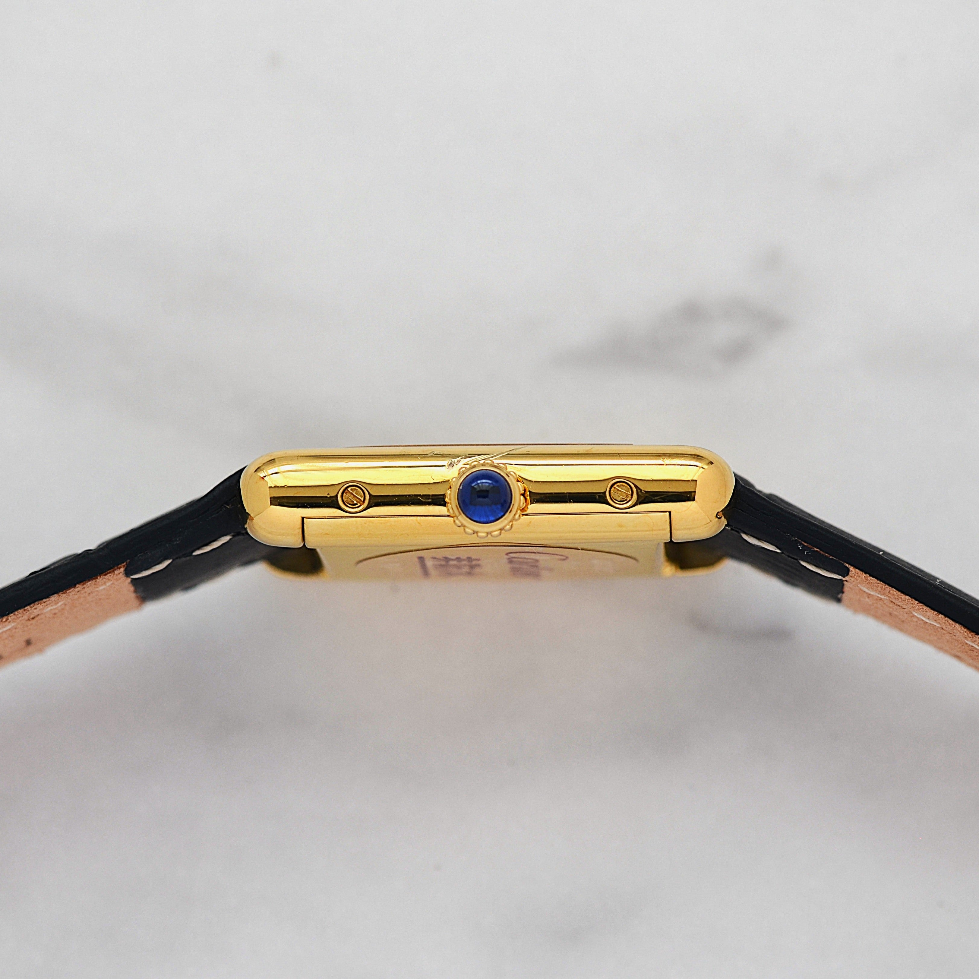 【Cartier】カルティエ マストタンクSM ブラックローマ 手巻き 永久保証書付き カルティエコンプリートサービス済み