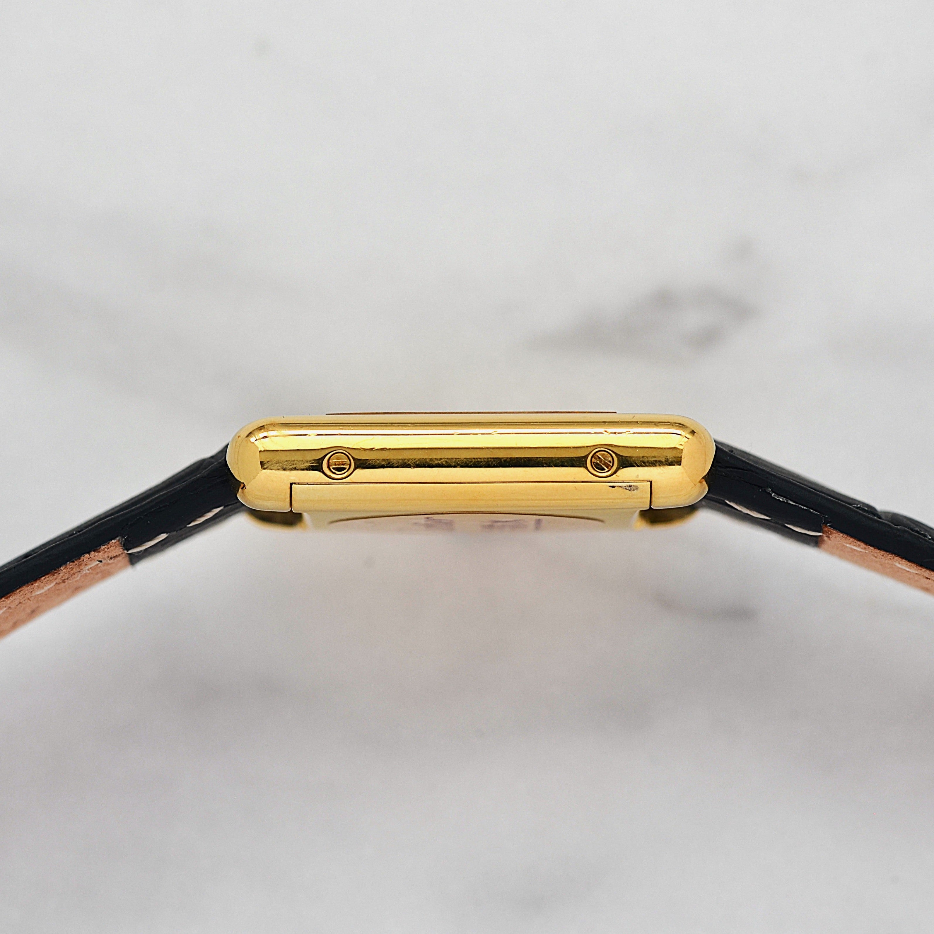 【Cartier】カルティエ マストタンクSM ブラックローマ 手巻き 永久保証書付き カルティエコンプリートサービス済み