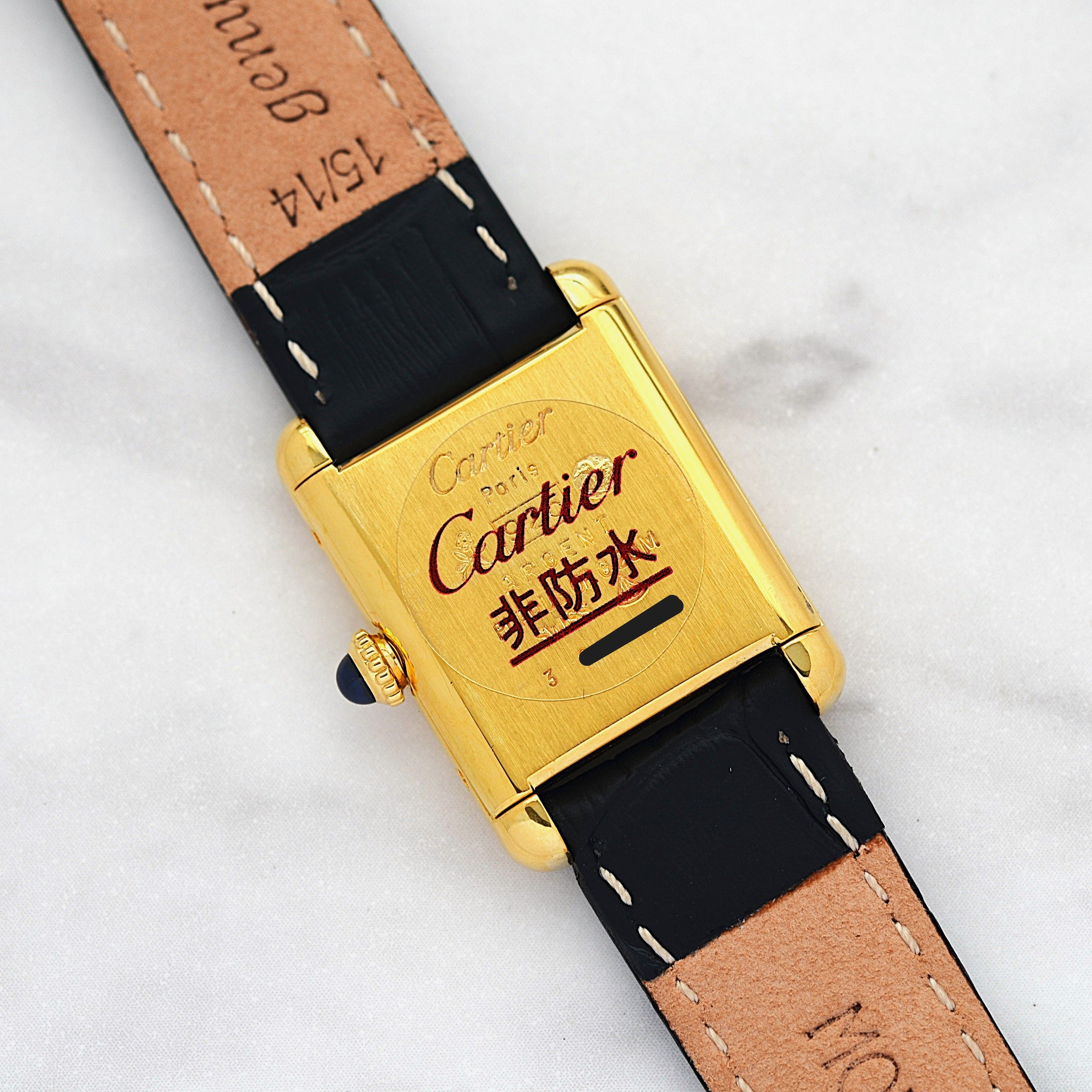 【Cartier】カルティエ マストタンクSM ブラックローマ 手巻き 永久保証書付き カルティエコンプリートサービス済み