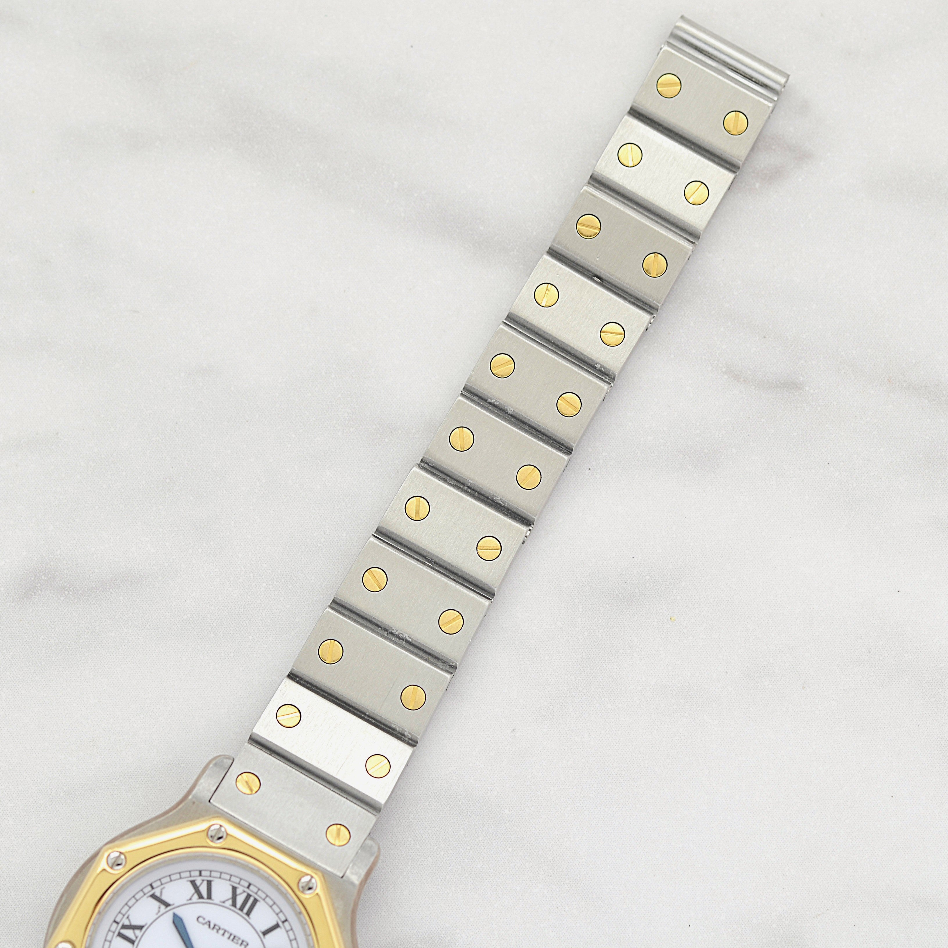 【Cartier】カルティエ サントスオクタゴンSM 18KYG×SS 永久保証書付き カルティエコンプリートサービス済み