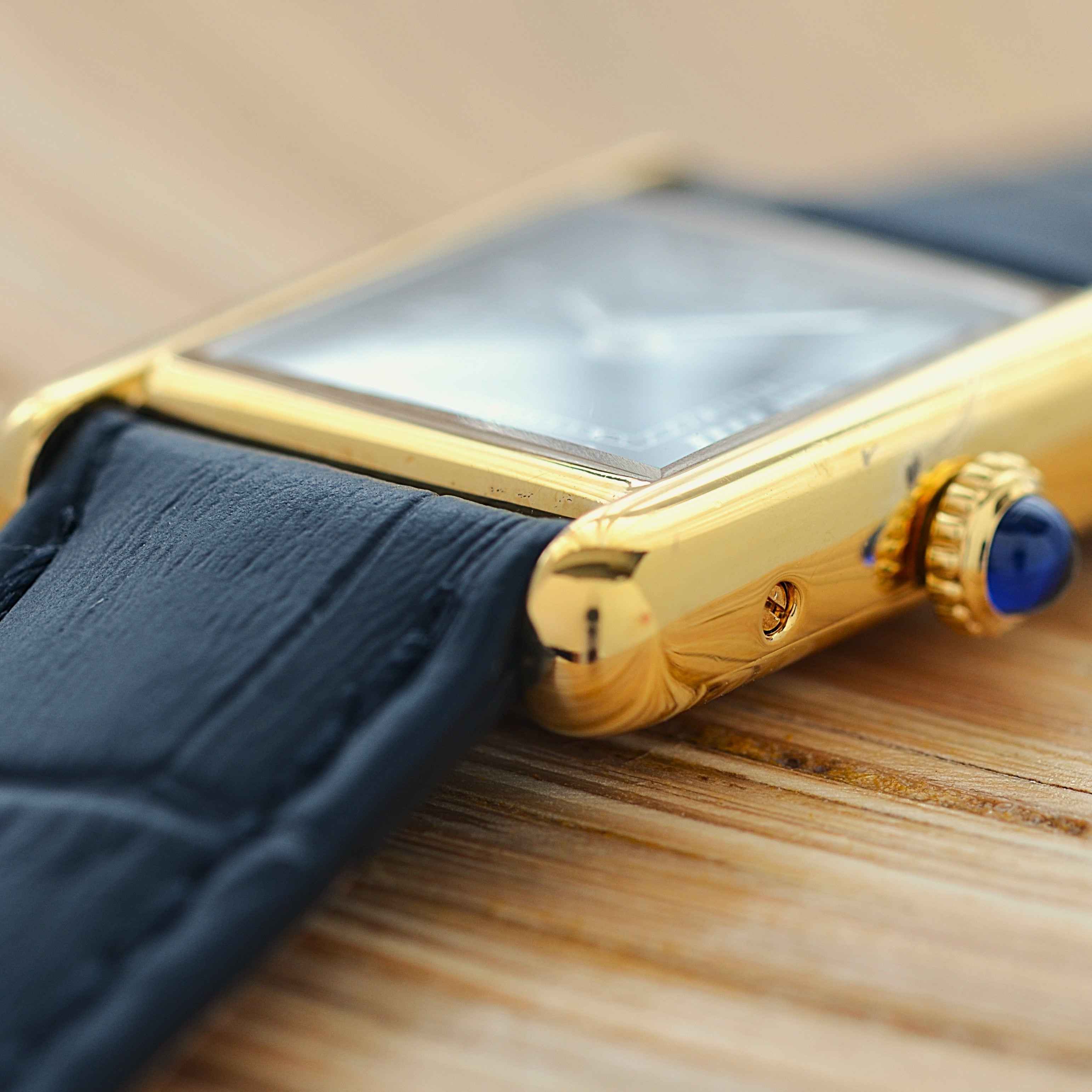 【Cartier】カルティエ マストタンクSM ブラックローマ 手巻き 永久保証書付き カルティエコンプリートサービス済み