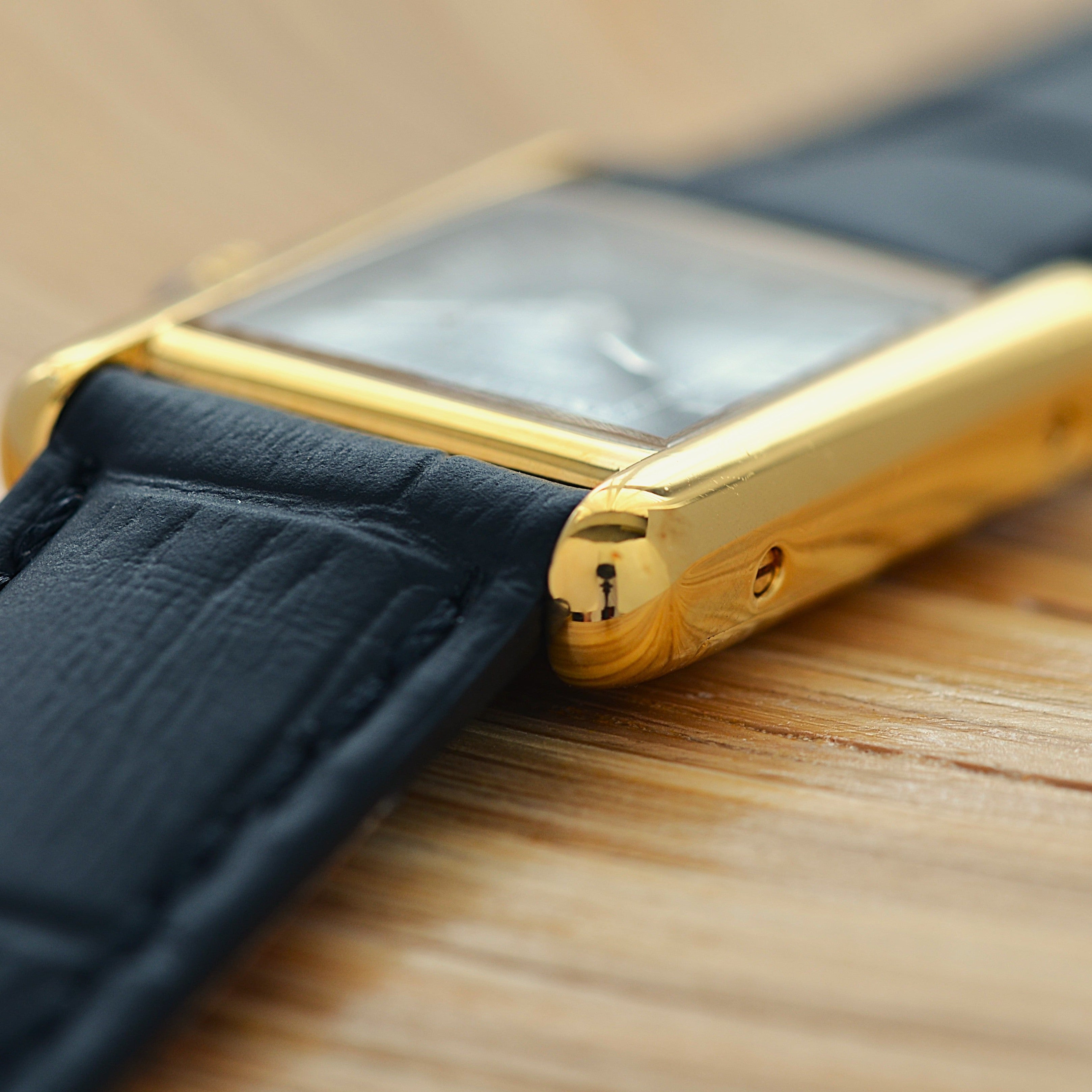 【Cartier】カルティエ マストタンクSM ブラックローマ 手巻き 永久保証書付き カルティエコンプリートサービス済み