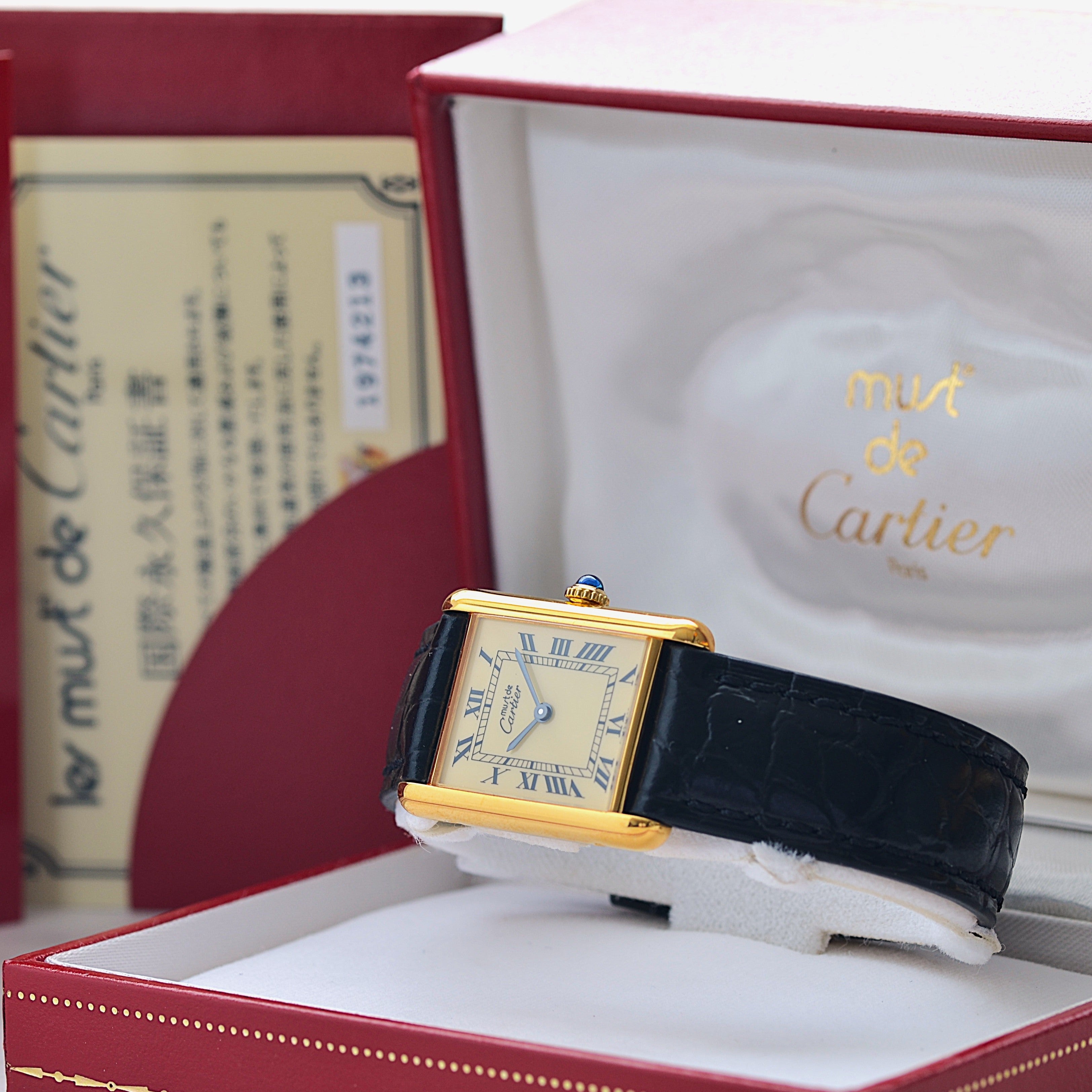 【Cartier】Cartier Must Tank LM Ivory Roman Manual Winding with Lifetime Warranty