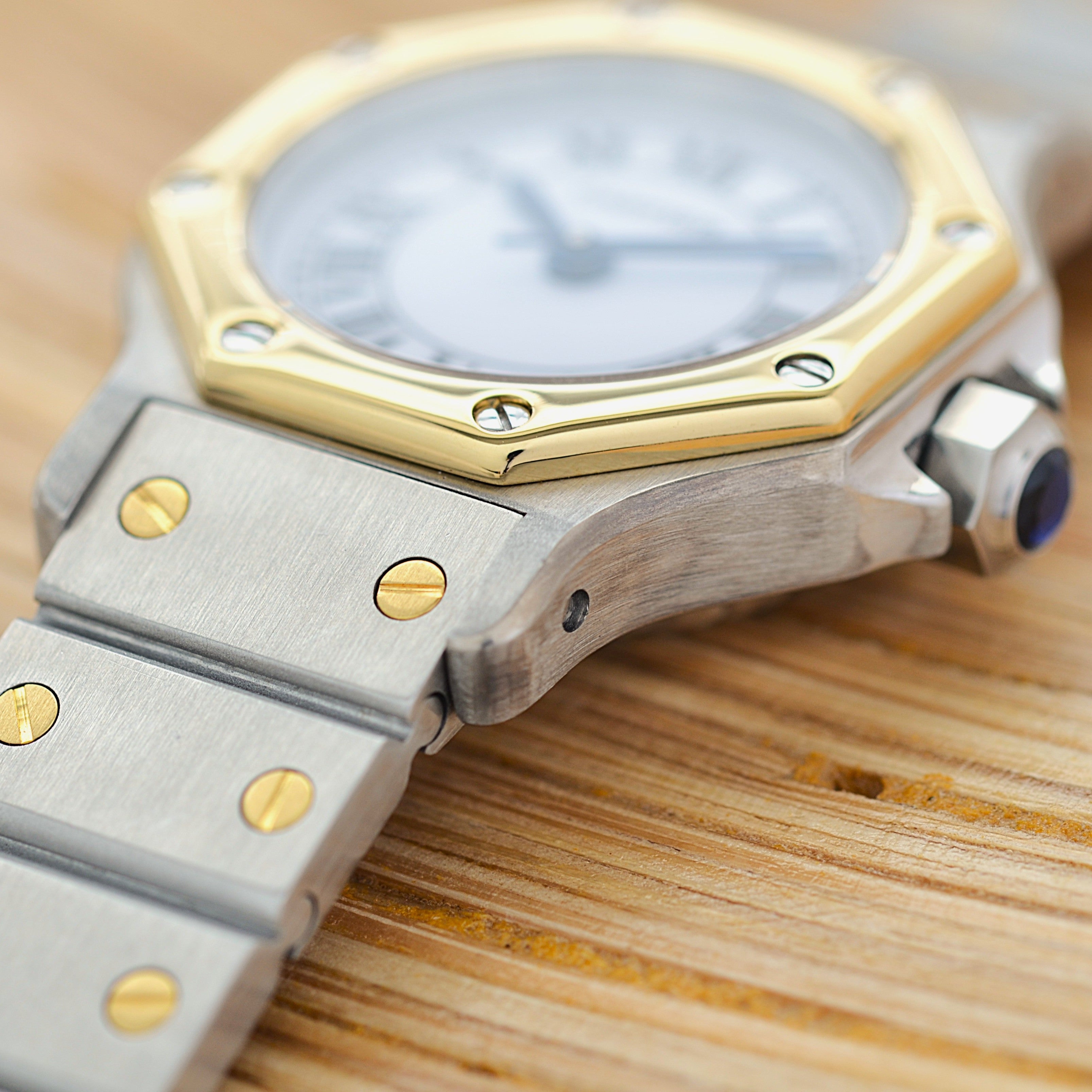 【Cartier】カルティエ サントスオクタゴンSM 18KYG×SS 永久保証書付き カルティエコンプリートサービス済み