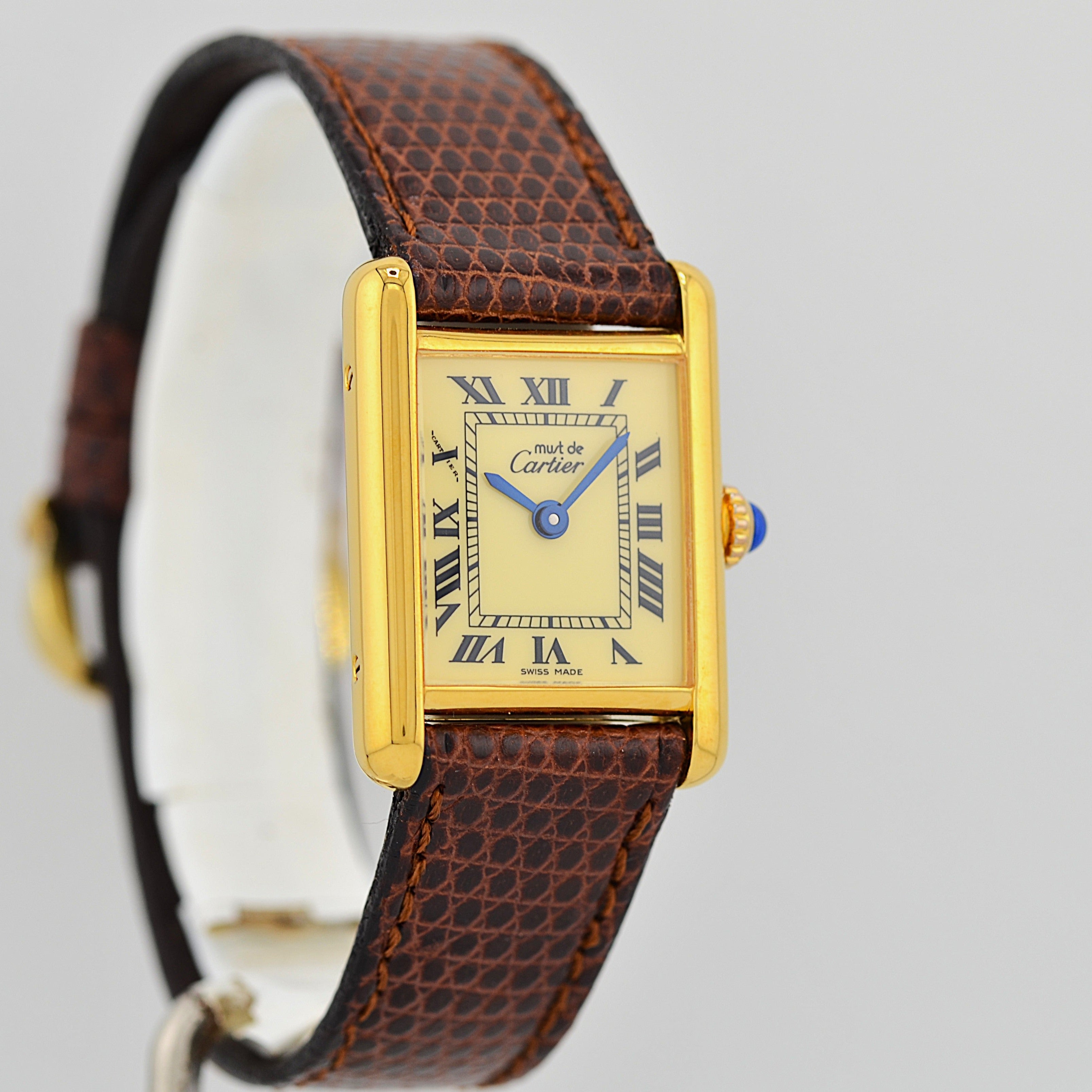 [Cartier] Cartier Must Tank SM, Ivory Roman, Manual Winding, with Permanent Guarantee, Cartier Complete Service Performed