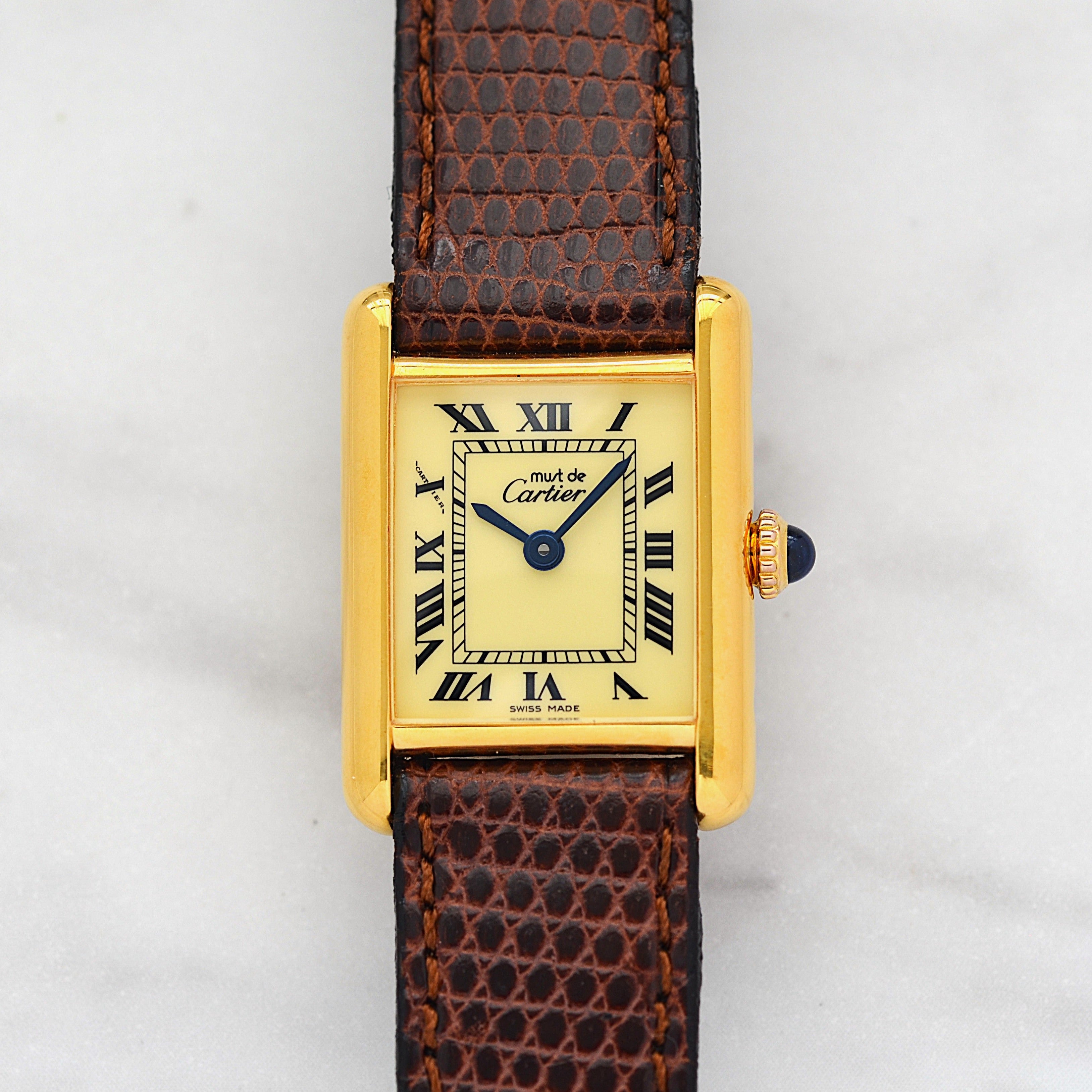 [Cartier] Cartier Must Tank SM, Ivory Roman, Manual Winding, with Permanent Guarantee, Cartier Complete Service Performed