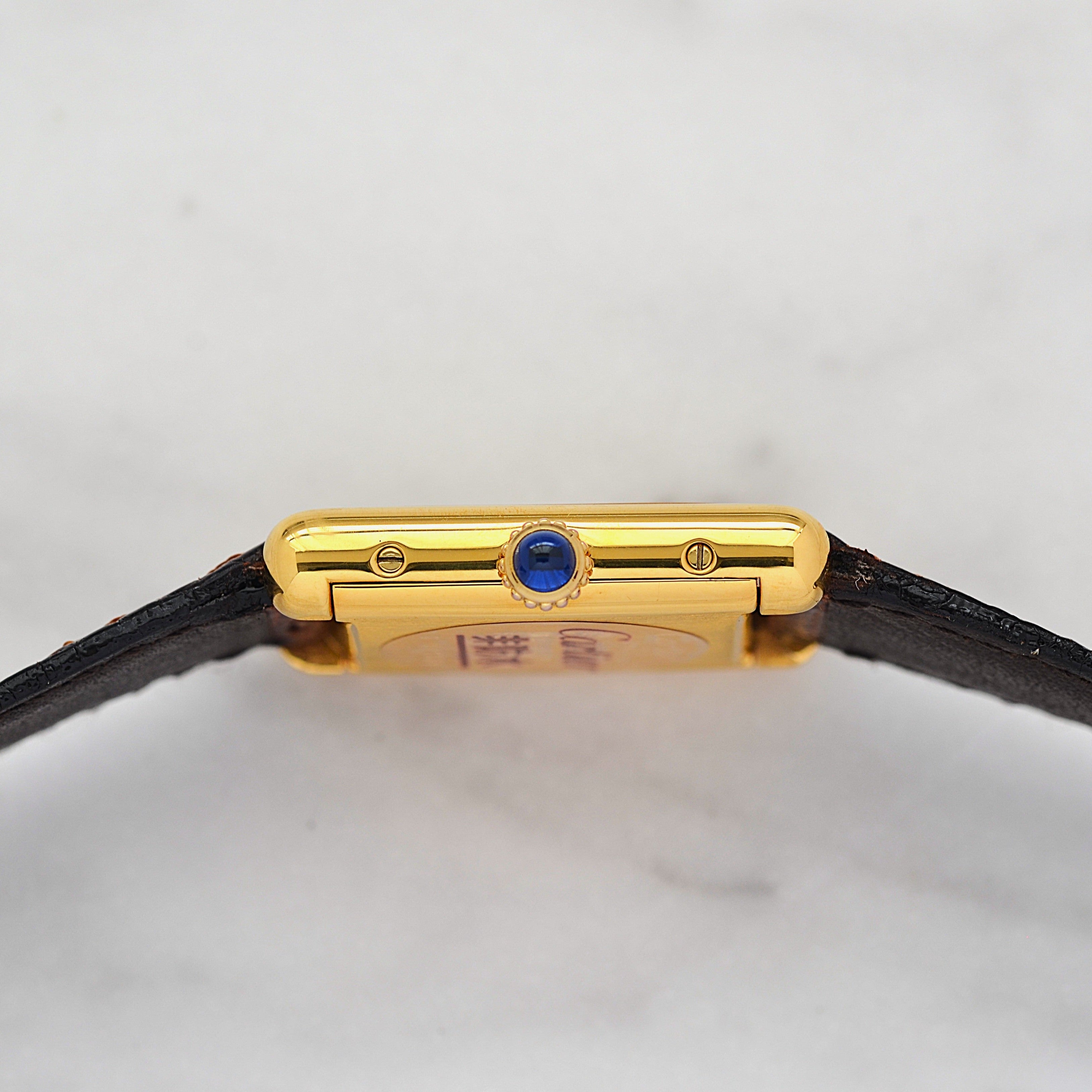 [Cartier] Cartier Must Tank SM, Ivory Roman, Manual Winding, with Permanent Guarantee, Cartier Complete Service Performed
