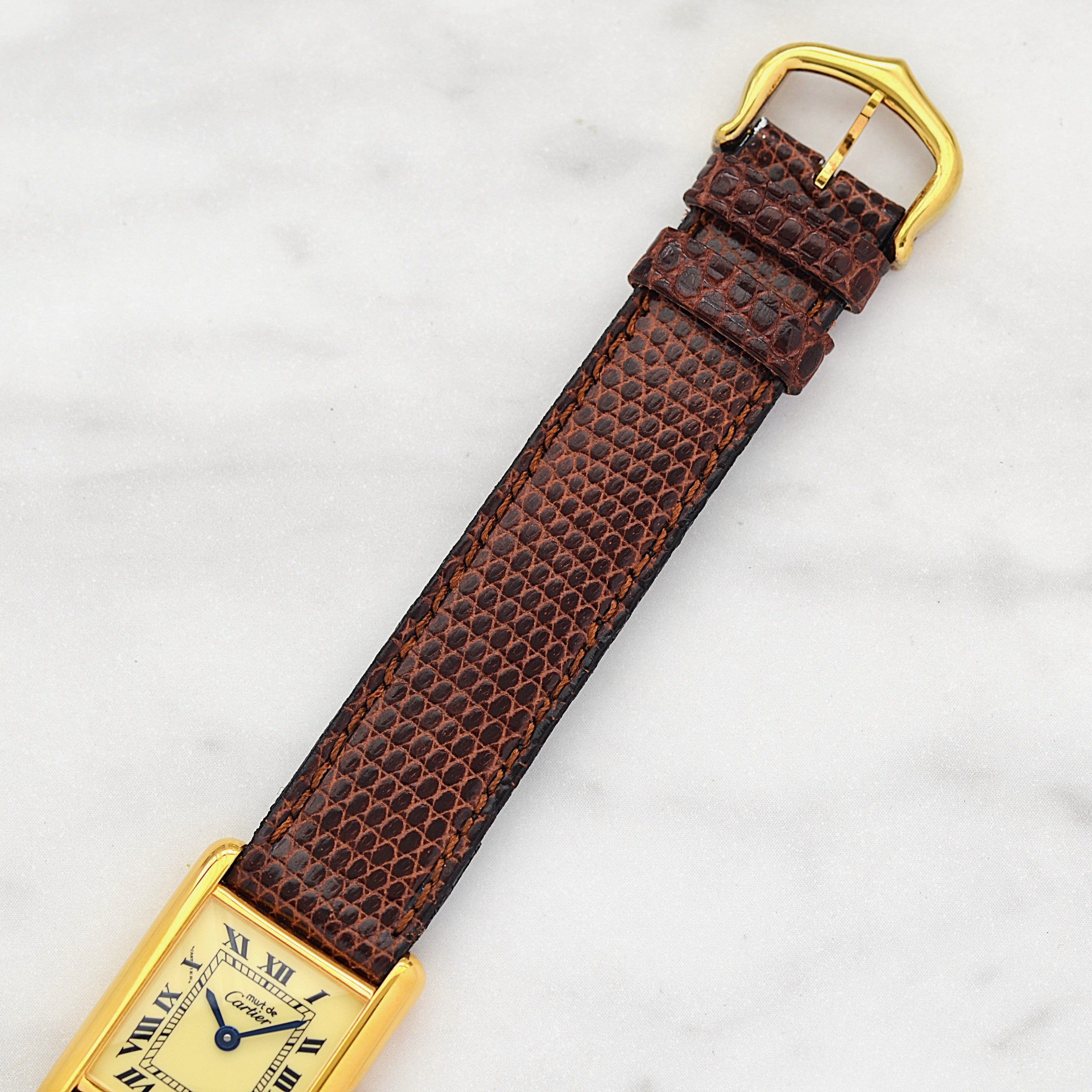 [Cartier] Cartier Must Tank SM, Ivory Roman, Manual Winding, with Permanent Guarantee, Cartier Complete Service Performed