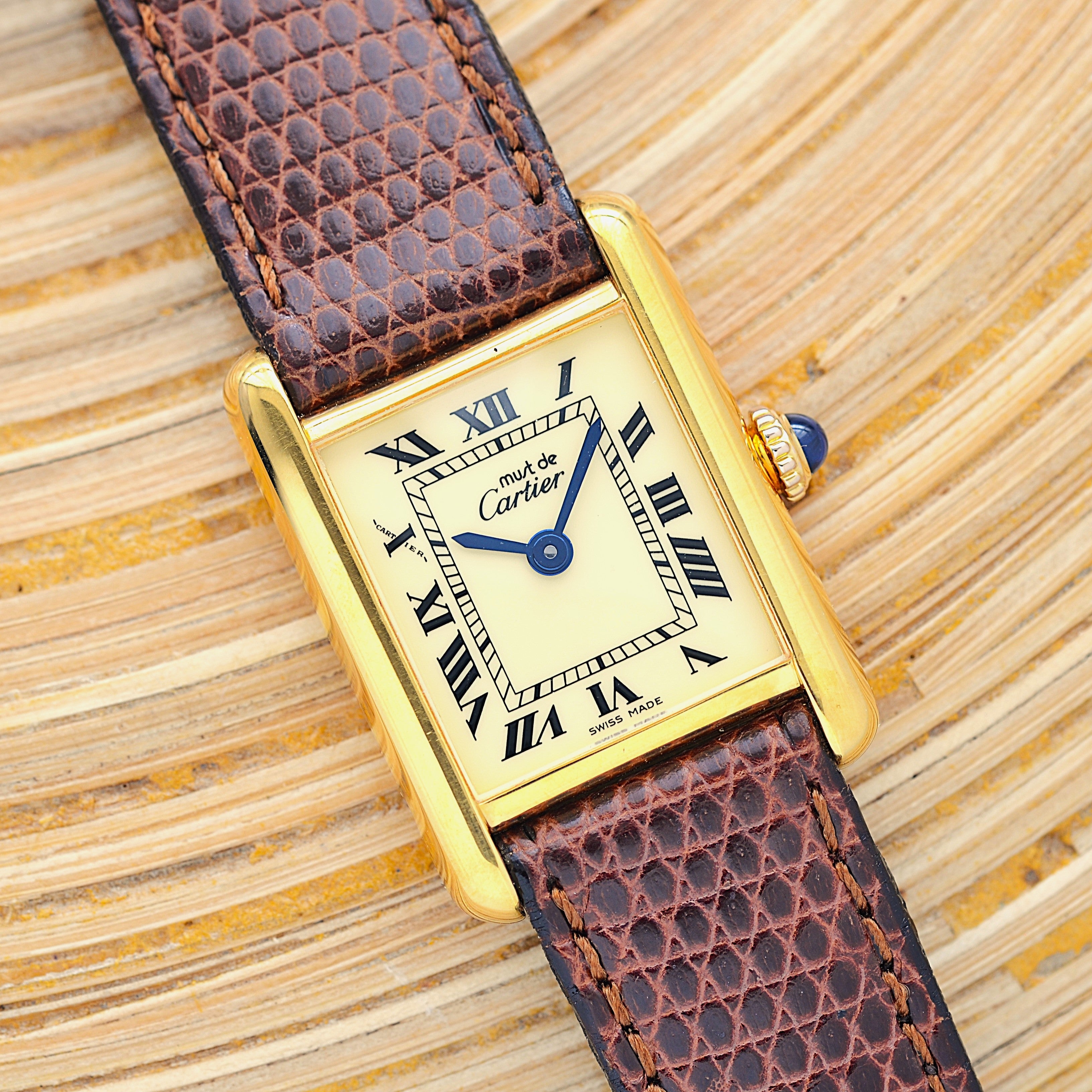 [Cartier] Cartier Must Tank SM, Ivory Roman, Manual Winding, with Permanent Guarantee, Cartier Complete Service Performed