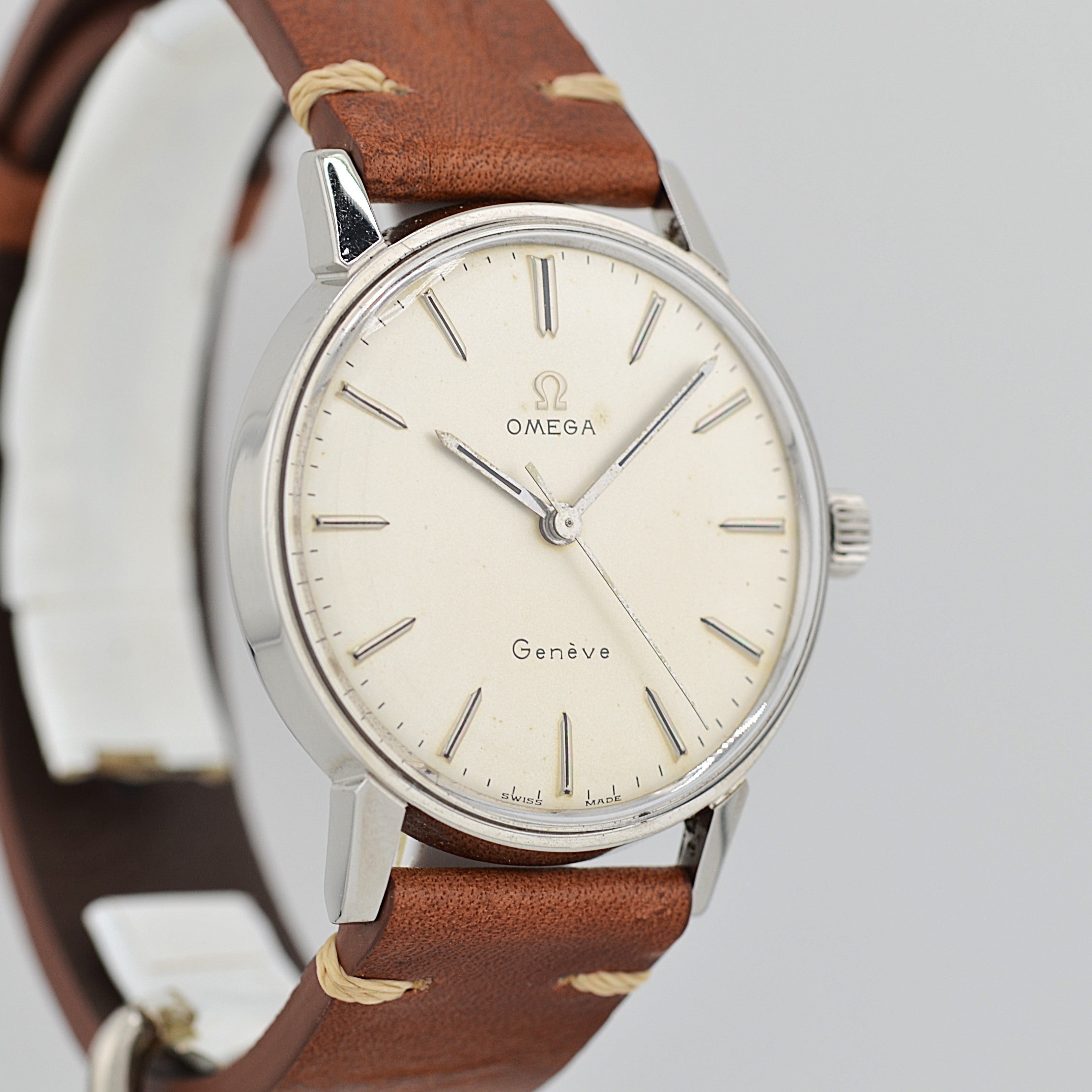 【OMEGA】オメガ ジュネーヴ SS ラウンド Cal.601 Silver 純正尾錠付き
