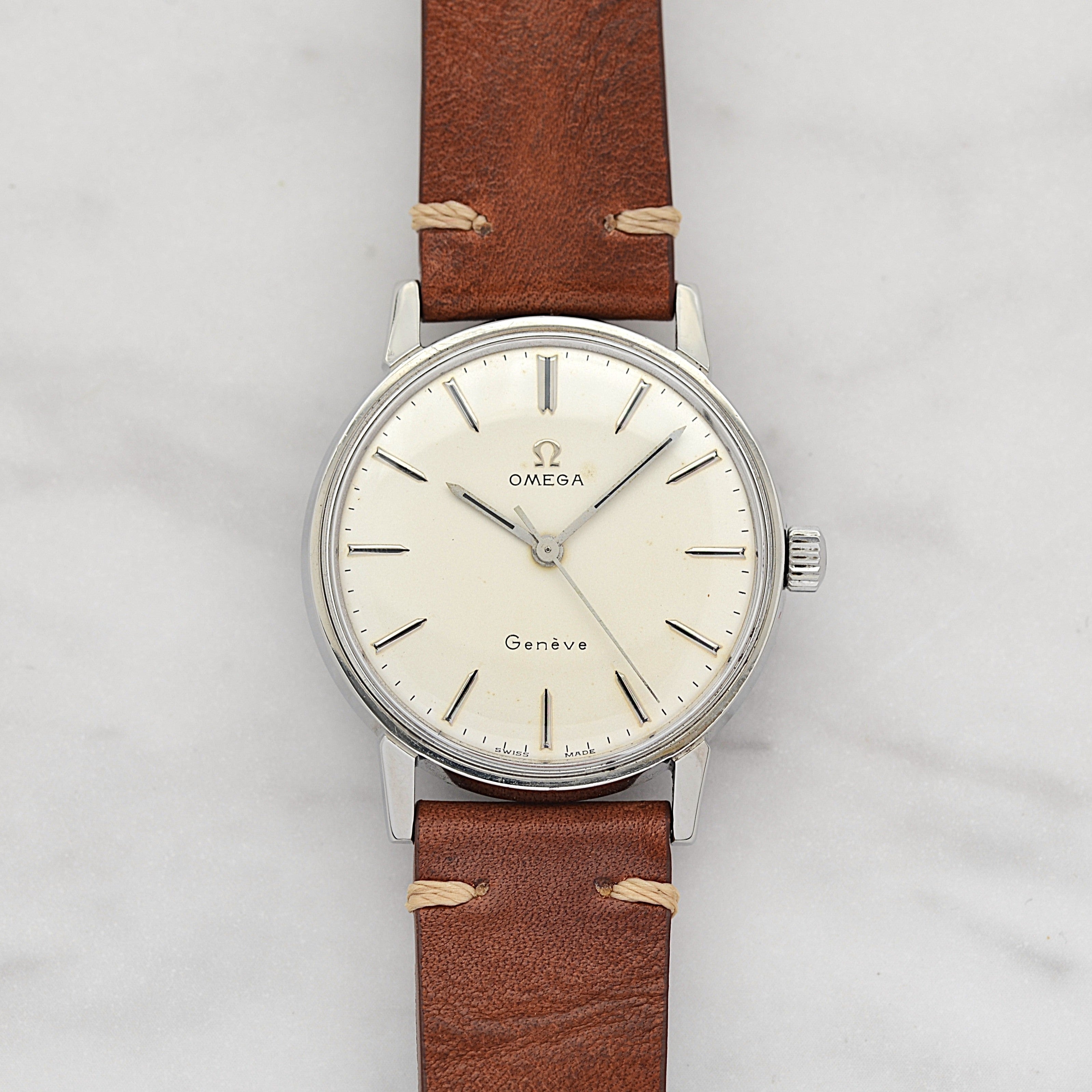 【OMEGA】オメガ ジュネーヴ SS ラウンド Cal.601 Silver 純正尾錠付き