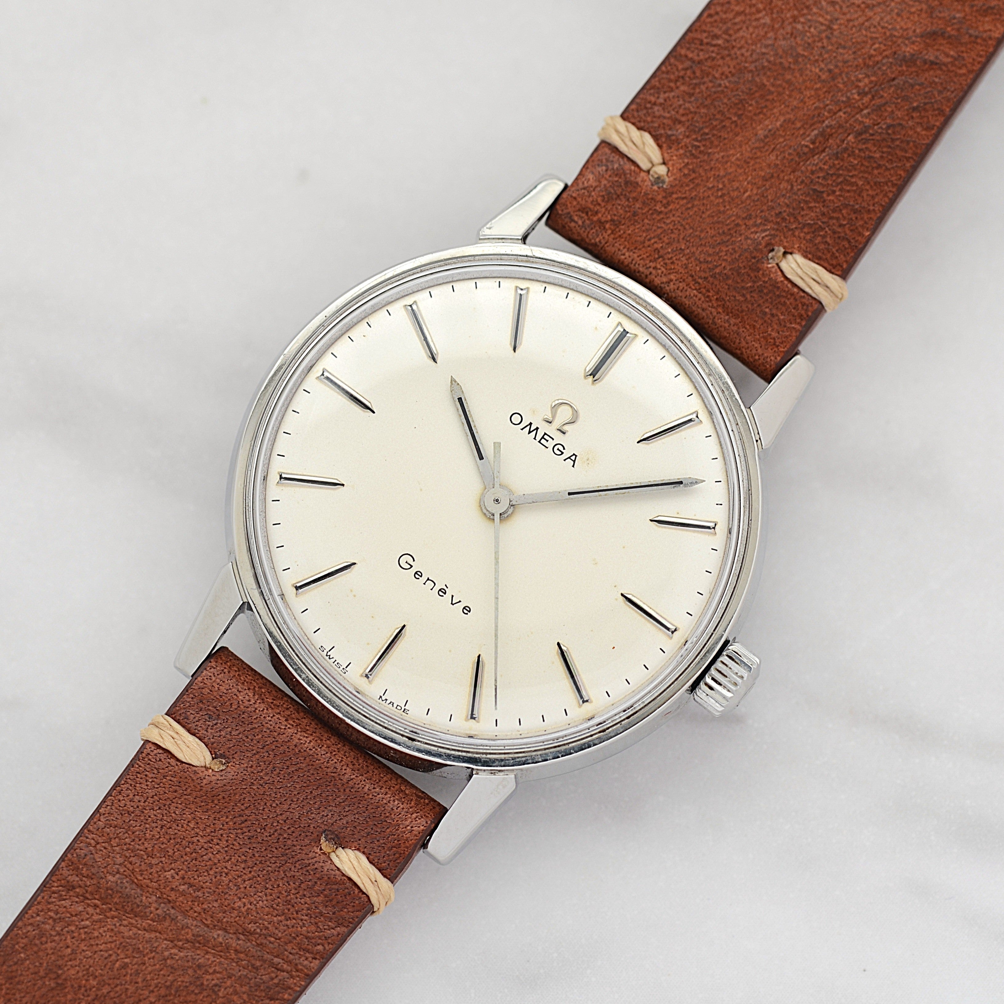 【OMEGA】オメガ ジュネーヴ SS ラウンド Cal.601 Silver 純正尾錠付き