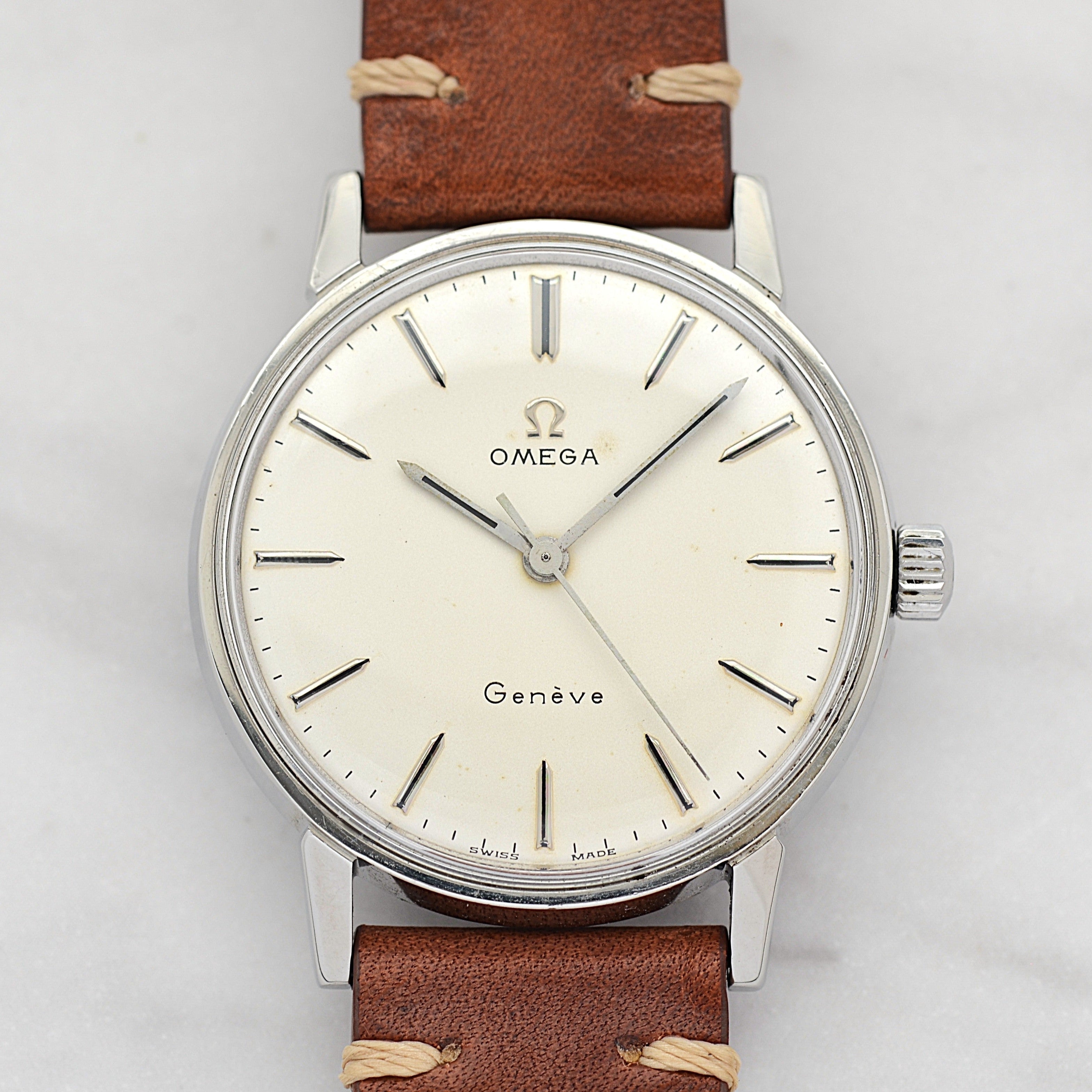 【OMEGA】オメガ ジュネーヴ SS ラウンド Cal.601 Silver 純正尾錠付き