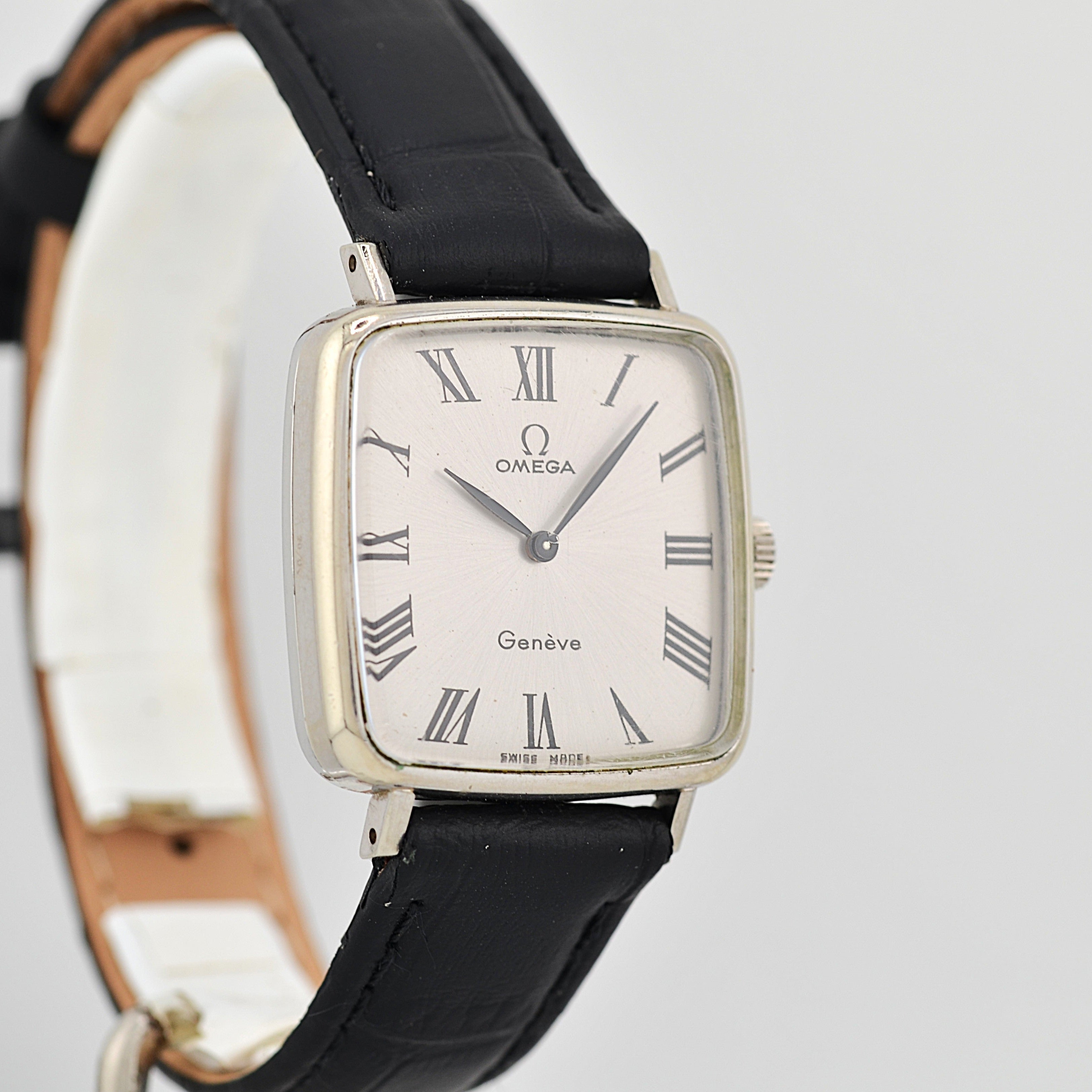 【OMEGA】オメガ ジュネーヴ WGP スクエア Silver ボーイズサイズ 純正尾錠付き