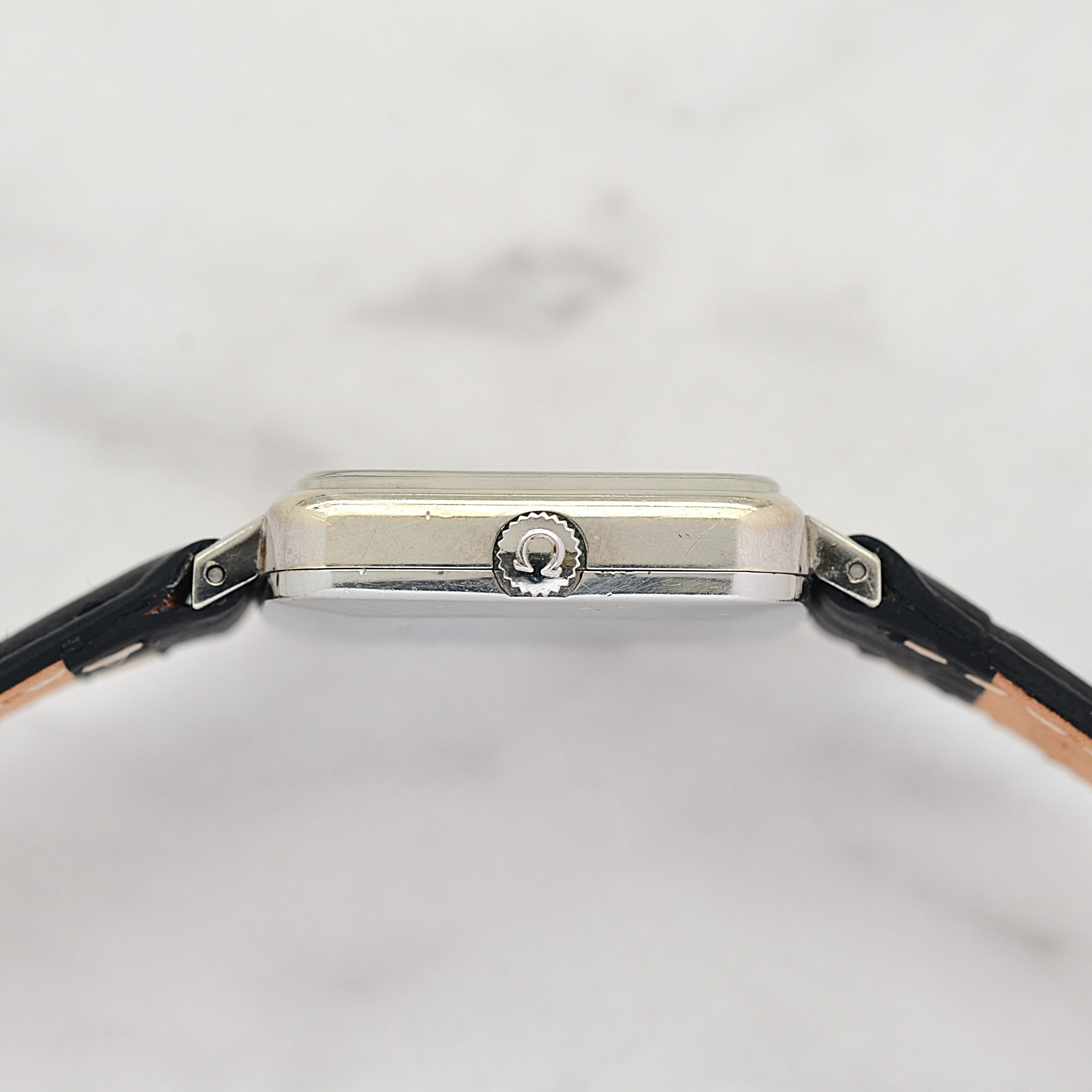 【OMEGA】オメガ ジュネーヴ WGP スクエア Silver ボーイズサイズ 純正尾錠付き