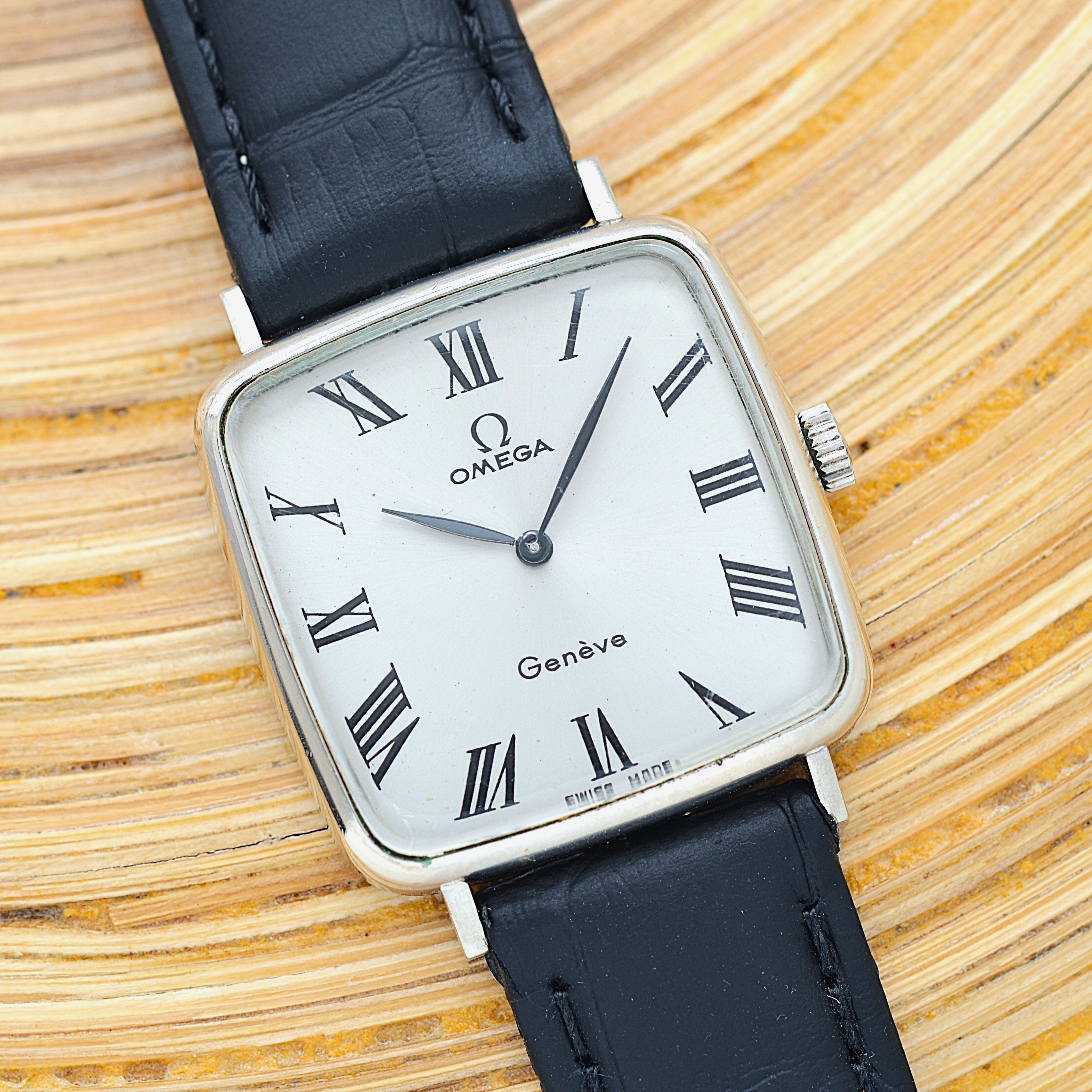 【OMEGA】オメガ ジュネーヴ WGP スクエア Silver ボーイズサイズ 純正尾錠付き