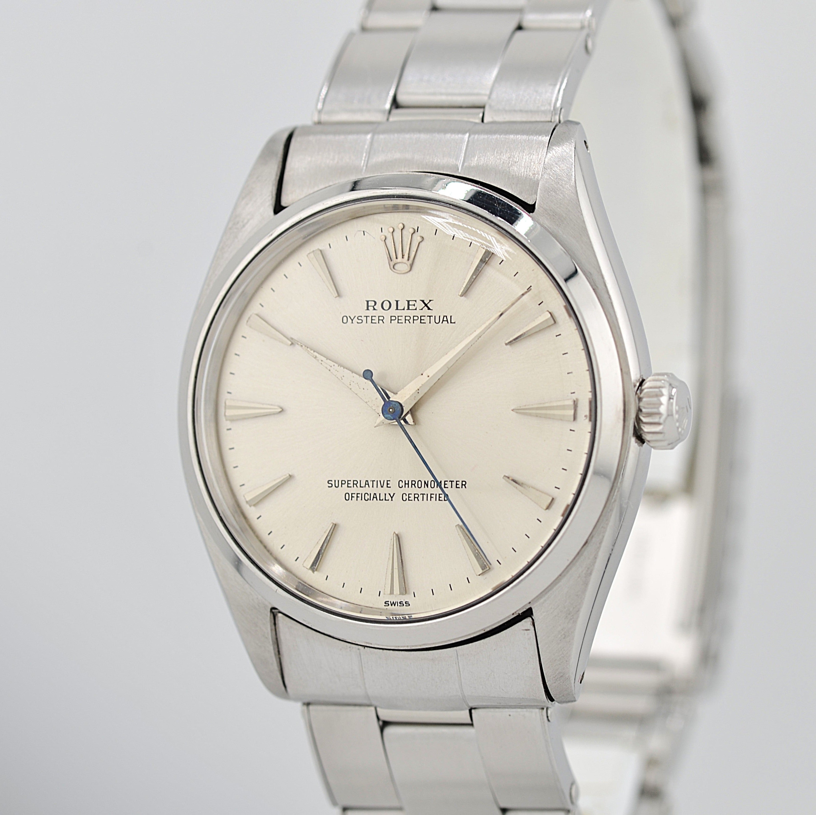 【ROLEX 】ロレックス オイスターパーペチュアルRef.1002 Silver クサビインデックス 1960年製
