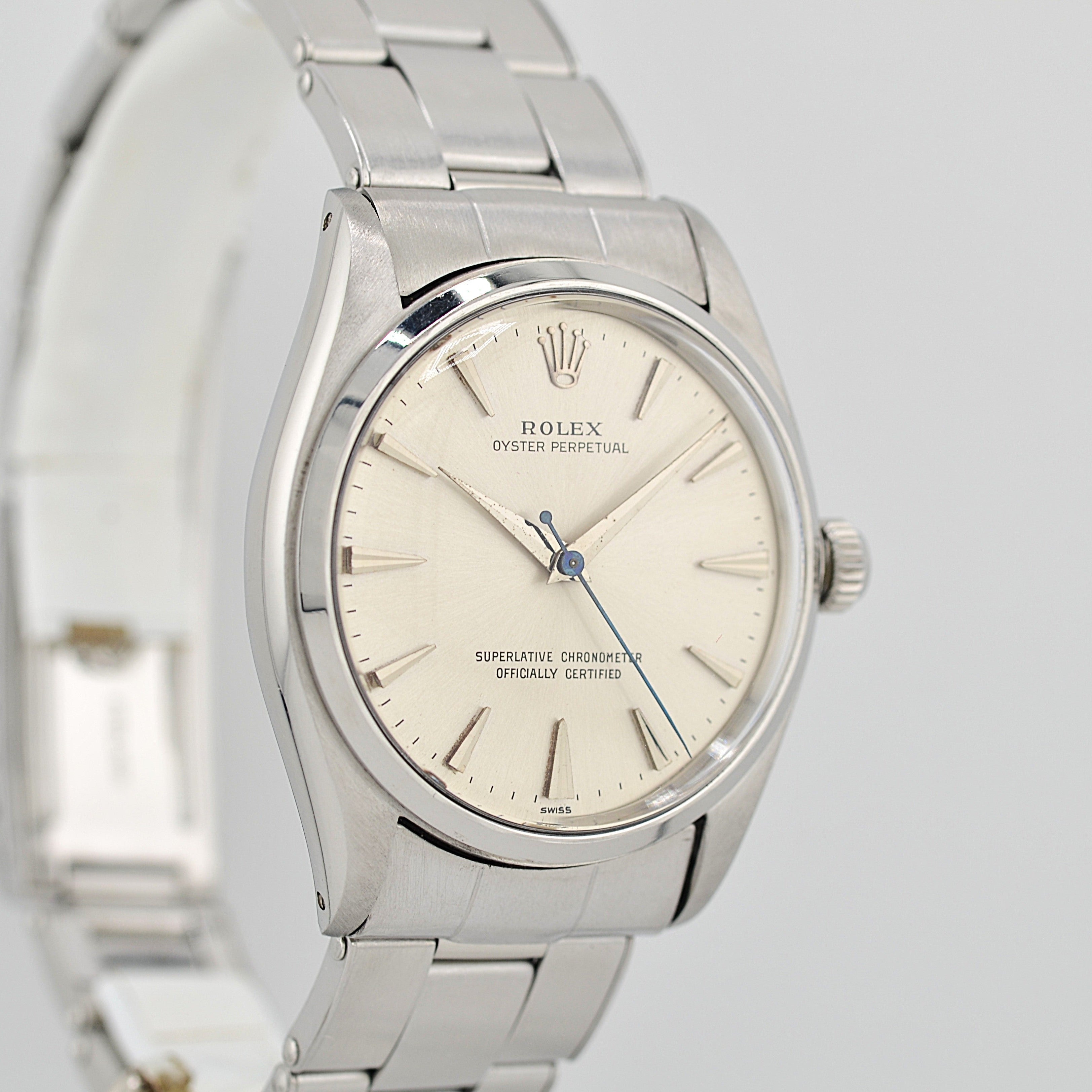 【ROLEX 】ロレックス オイスターパーペチュアルRef.1002 Silver クサビインデックス 1960年製