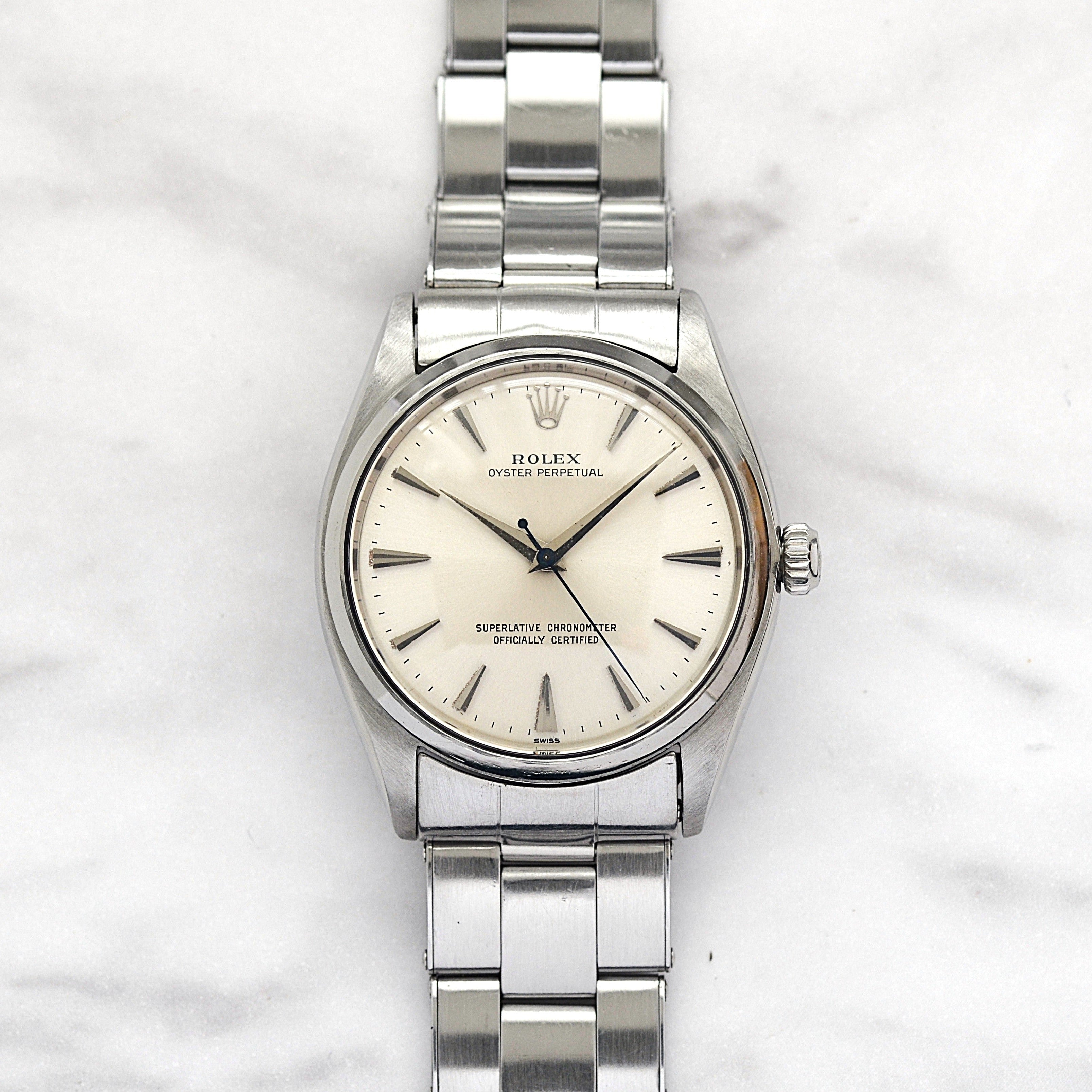 【ROLEX 】ロレックス オイスターパーペチュアルRef.1002 Silver クサビインデックス 1960年製