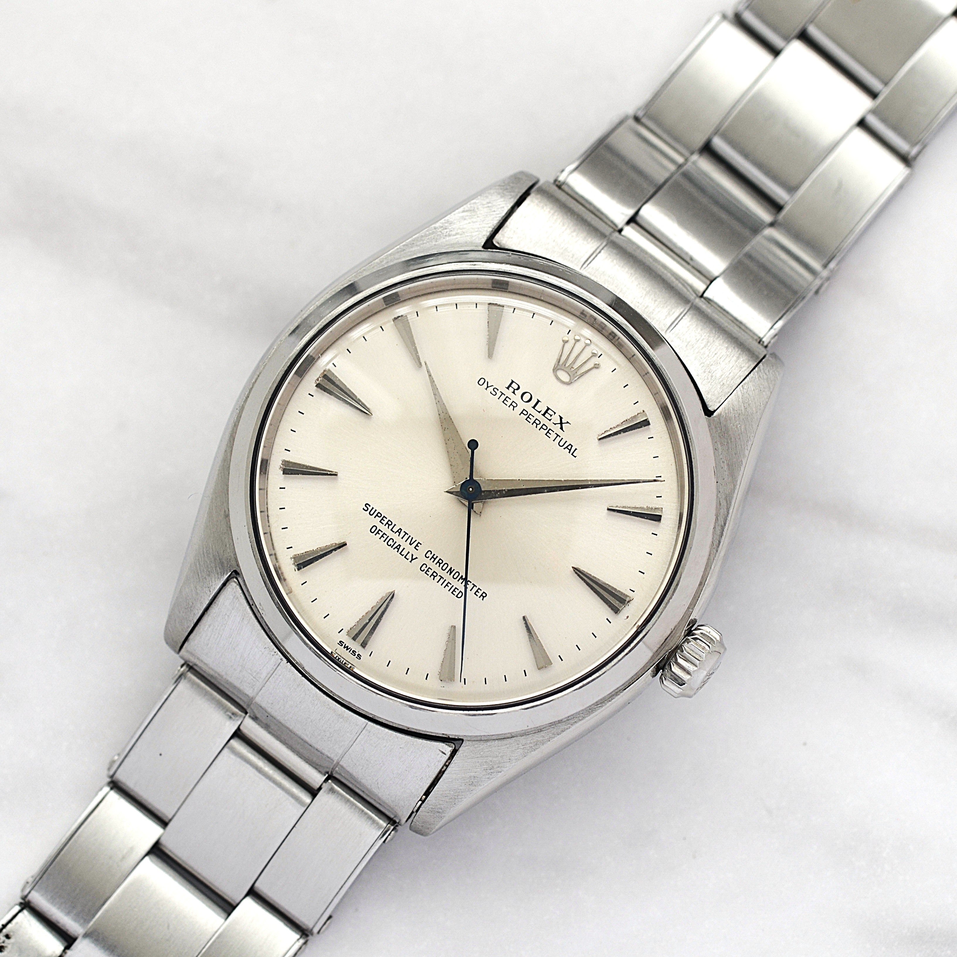 【ROLEX 】ロレックス オイスターパーペチュアルRef.1002 Silver クサビインデックス 1960年製