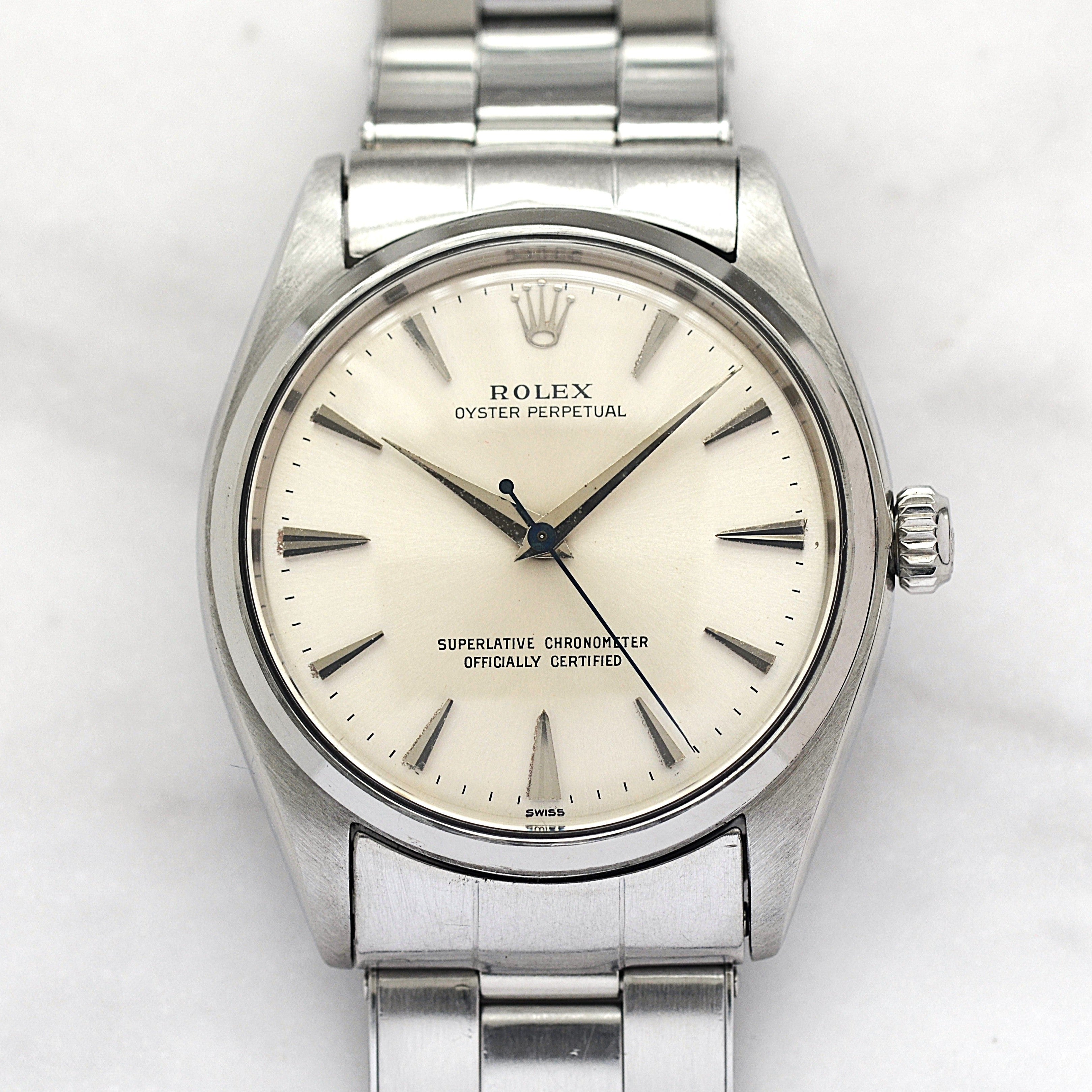 【ROLEX 】ロレックス オイスターパーペチュアルRef.1002 Silver クサビインデックス 1960年製