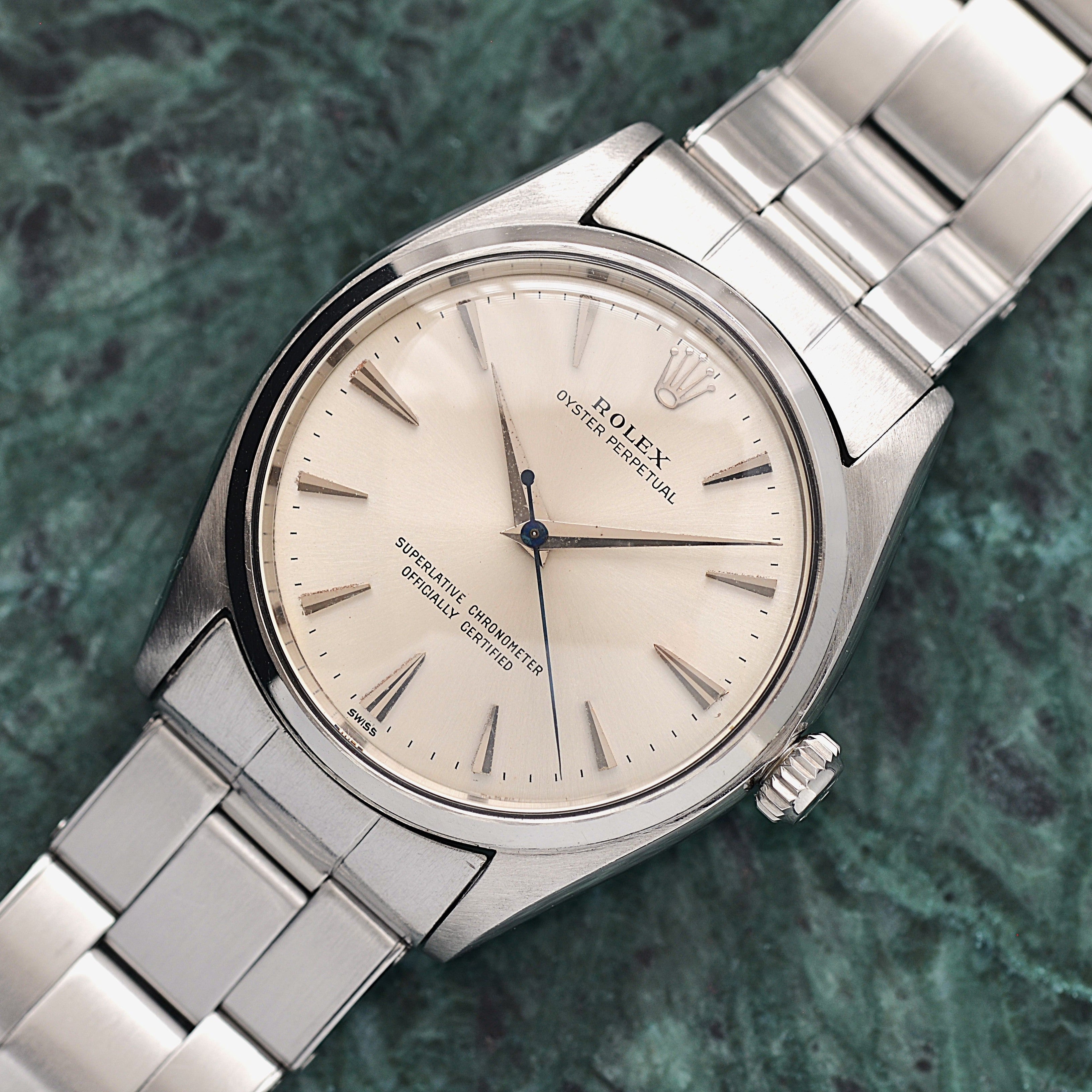 【ROLEX 】ロレックス オイスターパーペチュアルRef.1002 Silver クサビインデックス 1960年製