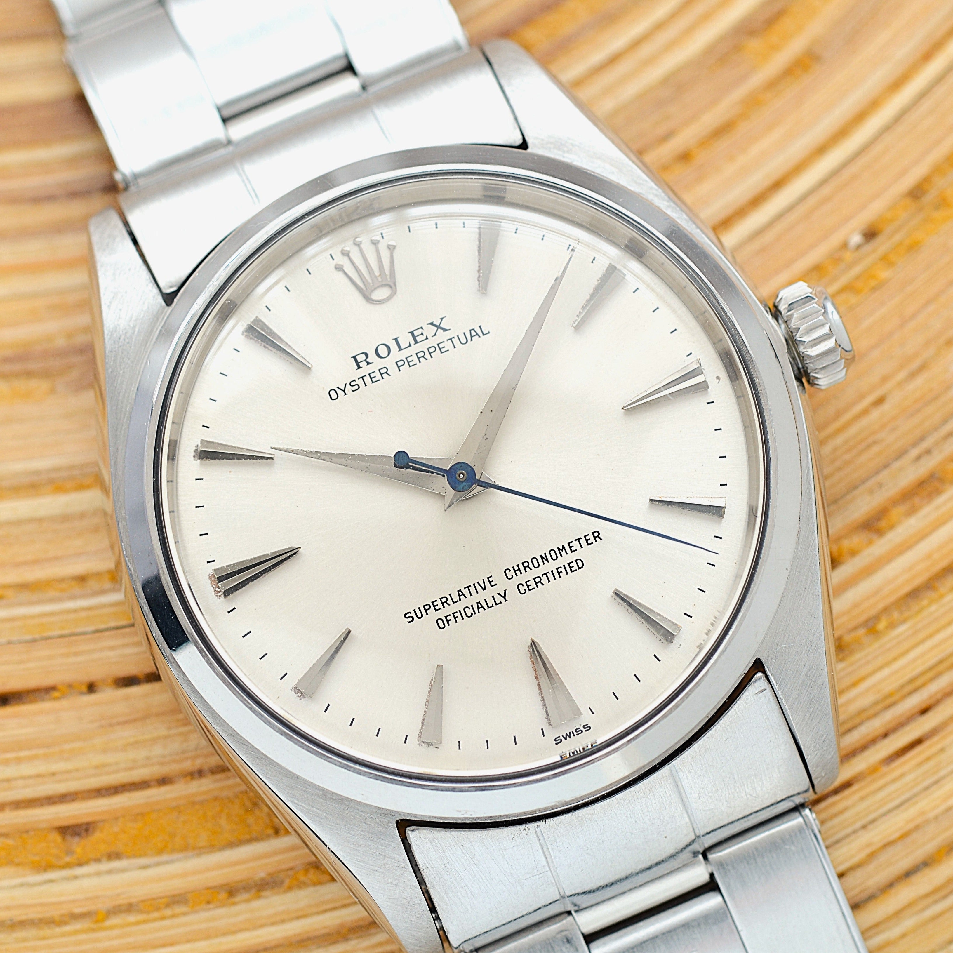 【ROLEX 】ロレックス オイスターパーペチュアルRef.1002 Silver クサビインデックス 1960年製