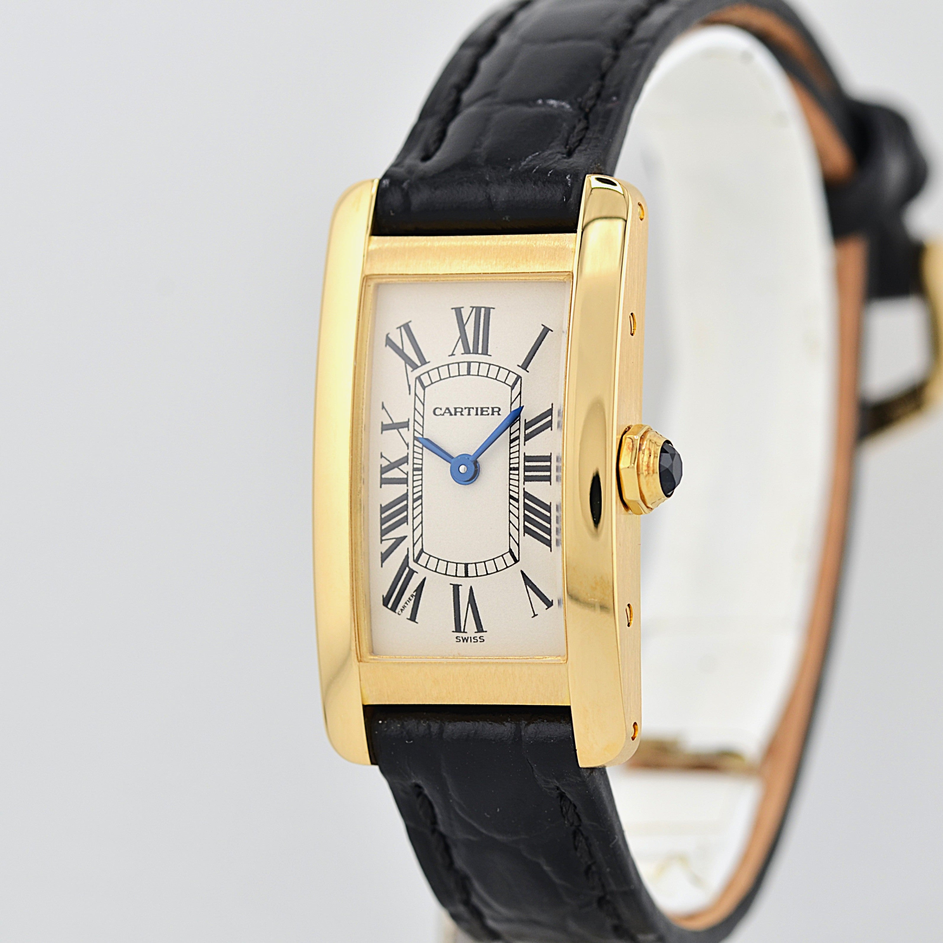 【Cartier】カルティエ タンクアメリカンSM 18KYG 純正18KYG製尾錠付き カルティエコンプリートサービス済み