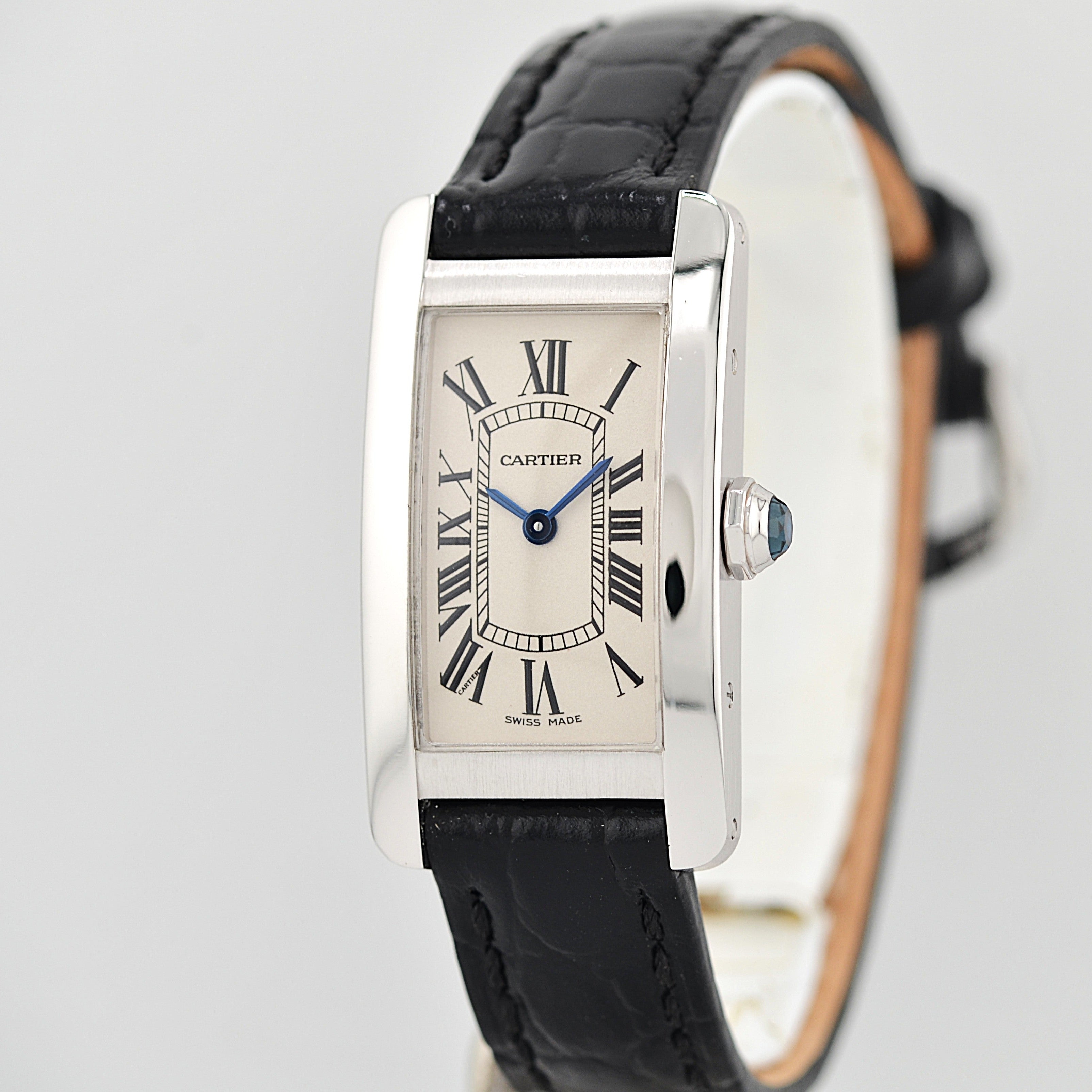 【Cartier】Cartier Tank Américaine SM 18K WG, full set, Cartier complete service performed.