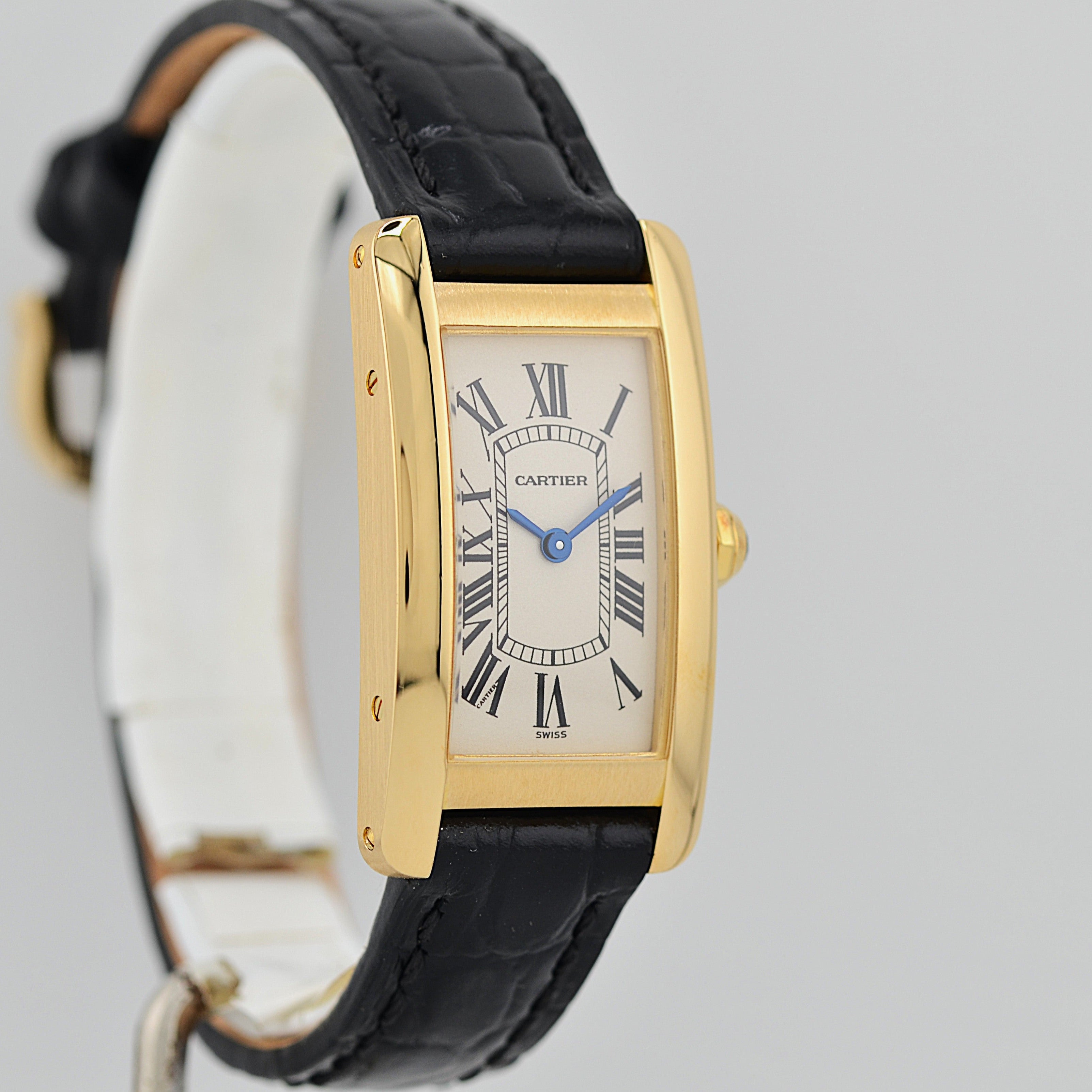 【Cartier】カルティエ タンクアメリカンSM 18KYG 純正18KYG製尾錠付き カルティエコンプリートサービス済み