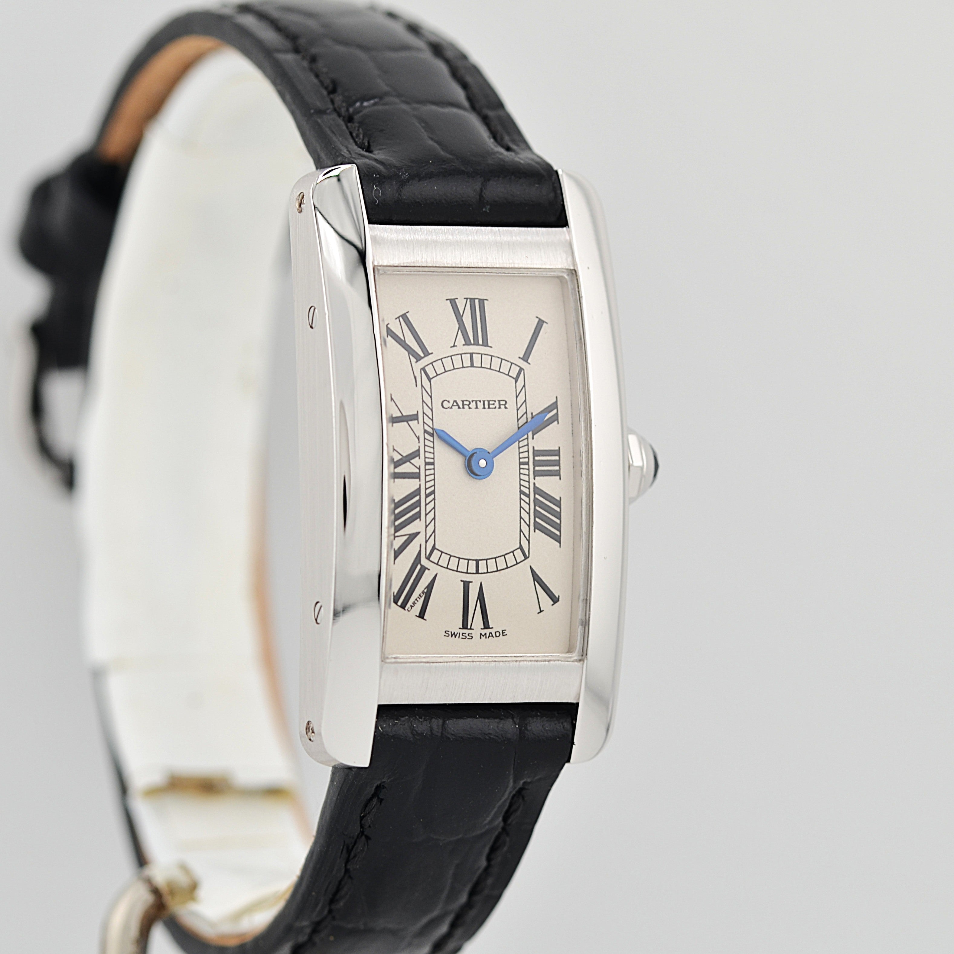 【Cartier】Cartier Tank Américaine SM 18K WG, full set, Cartier complete service performed.