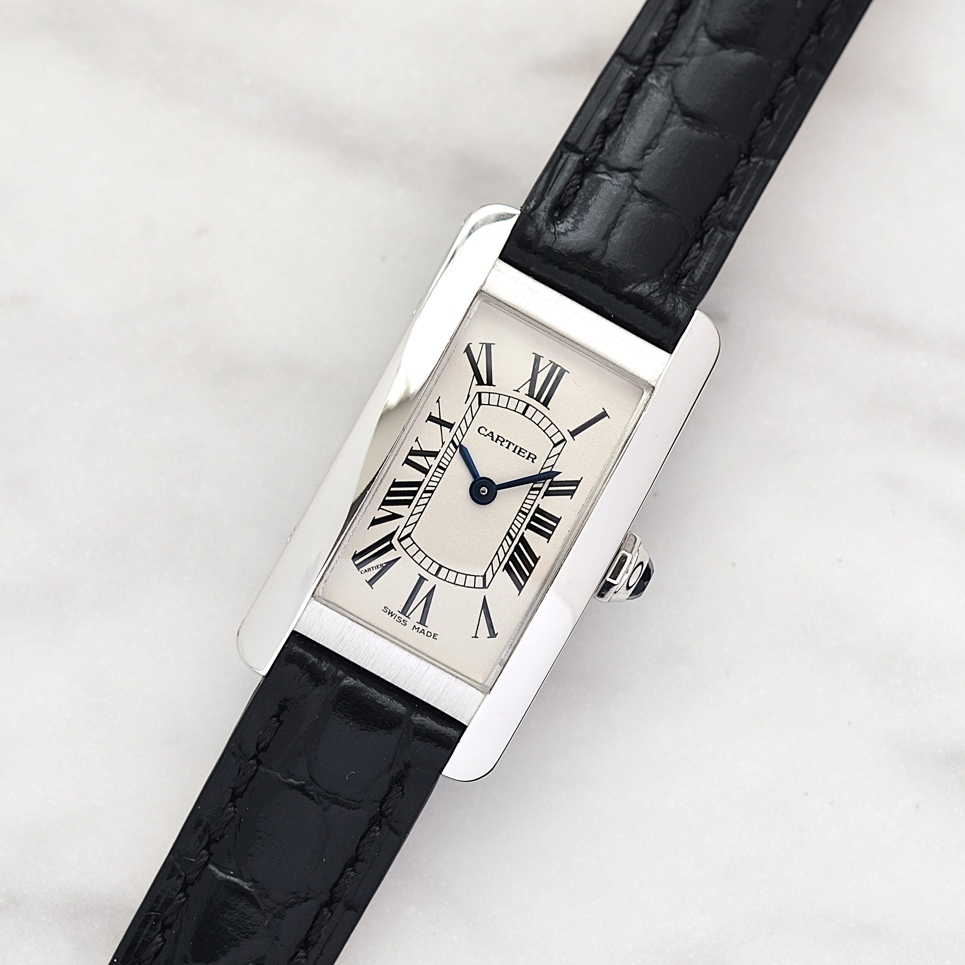 【Cartier】Cartier Tank Américaine SM 18K WG, full set, Cartier complete service performed.