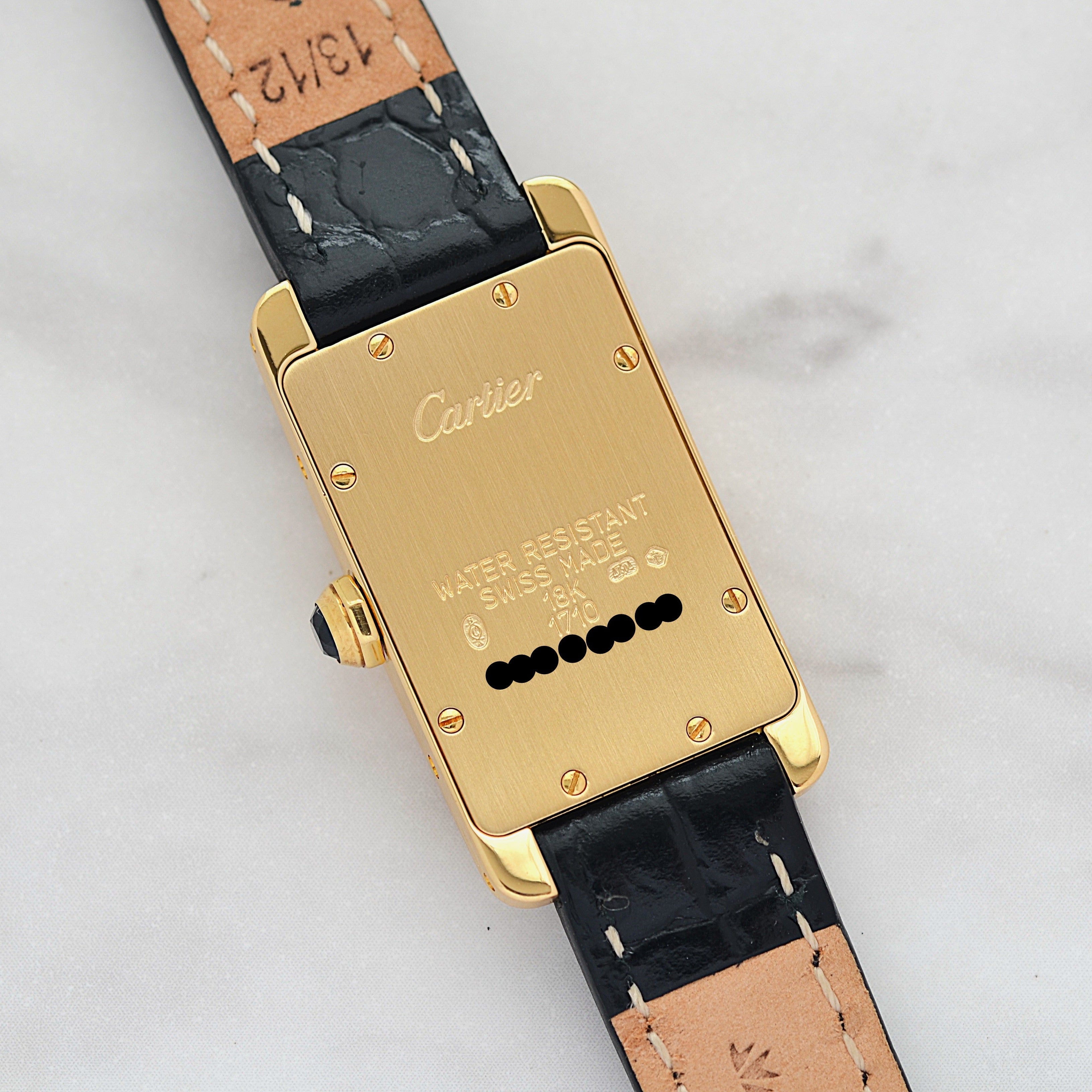 【Cartier】カルティエ タンクアメリカンSM 18KYG 純正18KYG製尾錠付き カルティエコンプリートサービス済み