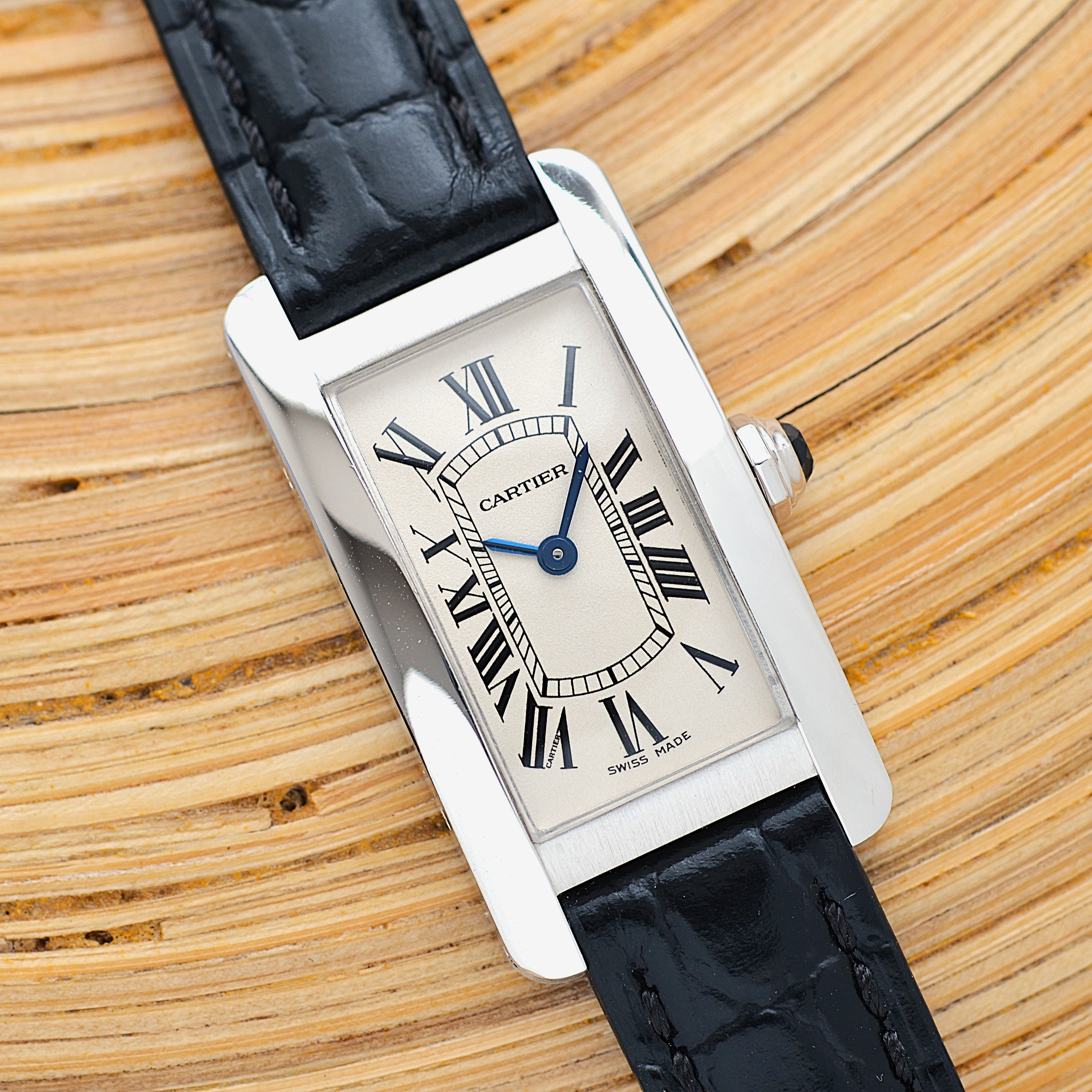 【Cartier】Cartier Tank Américaine SM 18K WG, full set, Cartier complete service performed.