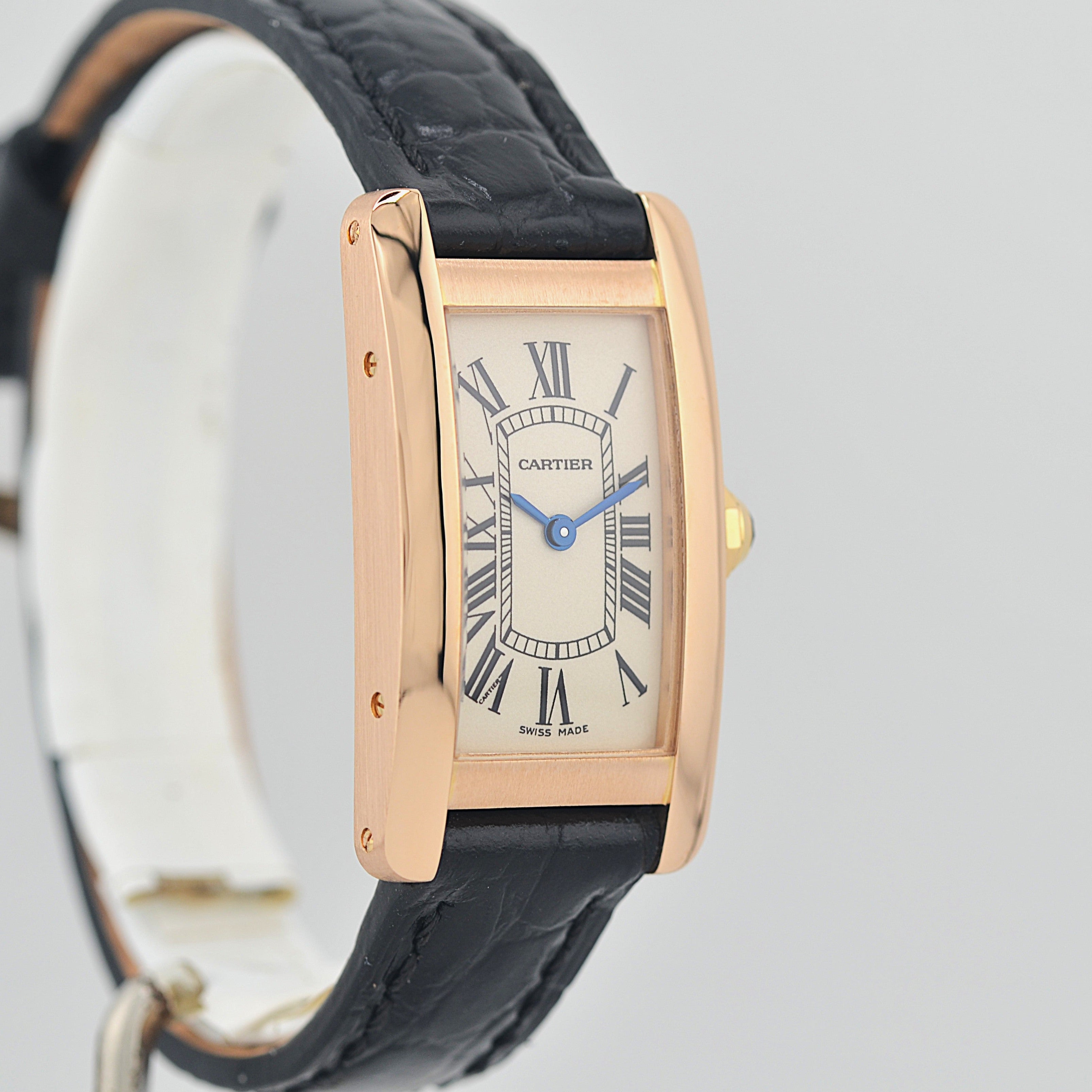 【Cartier】カルティエ タンクアメリカンSM 18KPG 付属品完備 カルティエコンプリートサービス済み