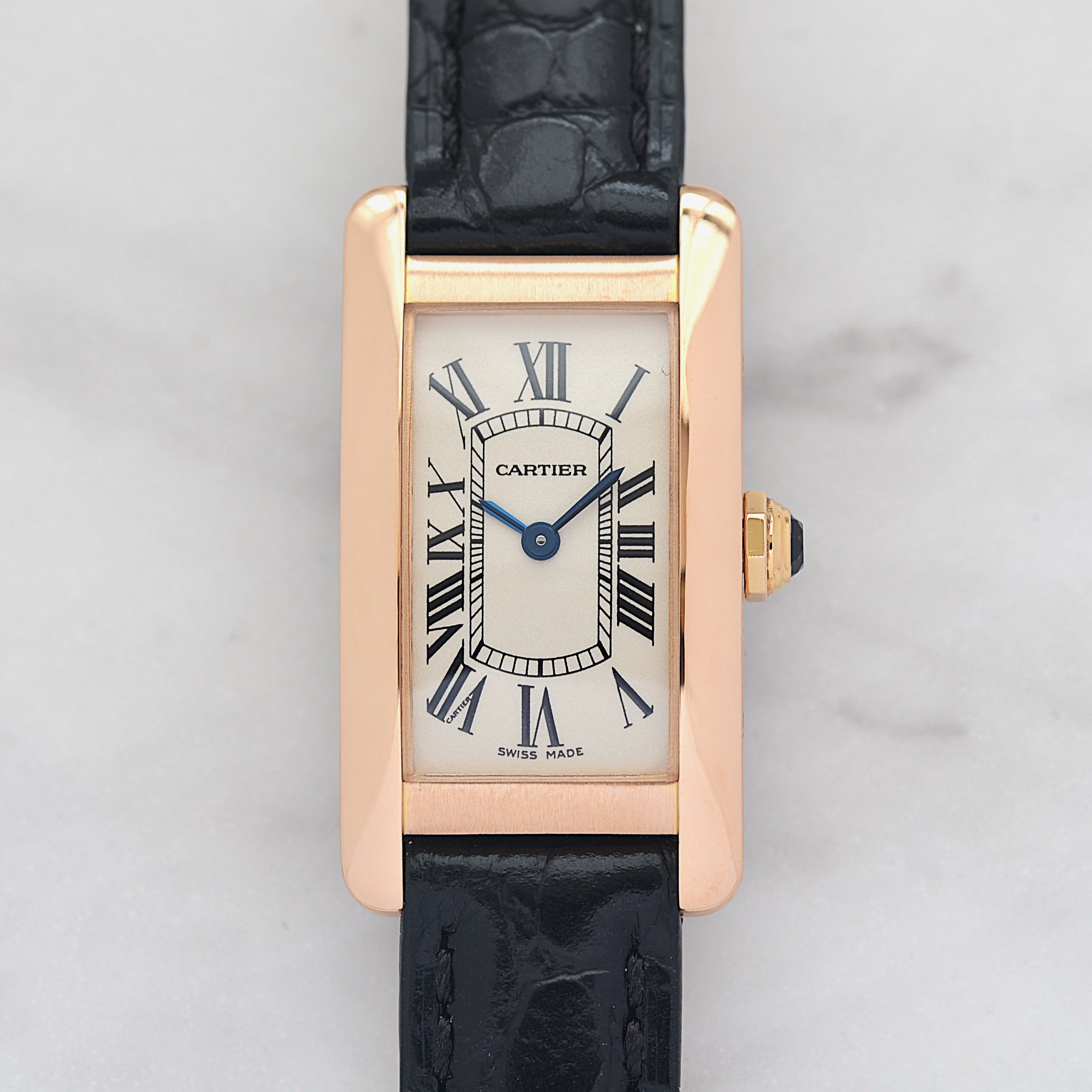 【Cartier】カルティエ タンクアメリカンSM 18KPG 付属品完備 カルティエコンプリートサービス済み