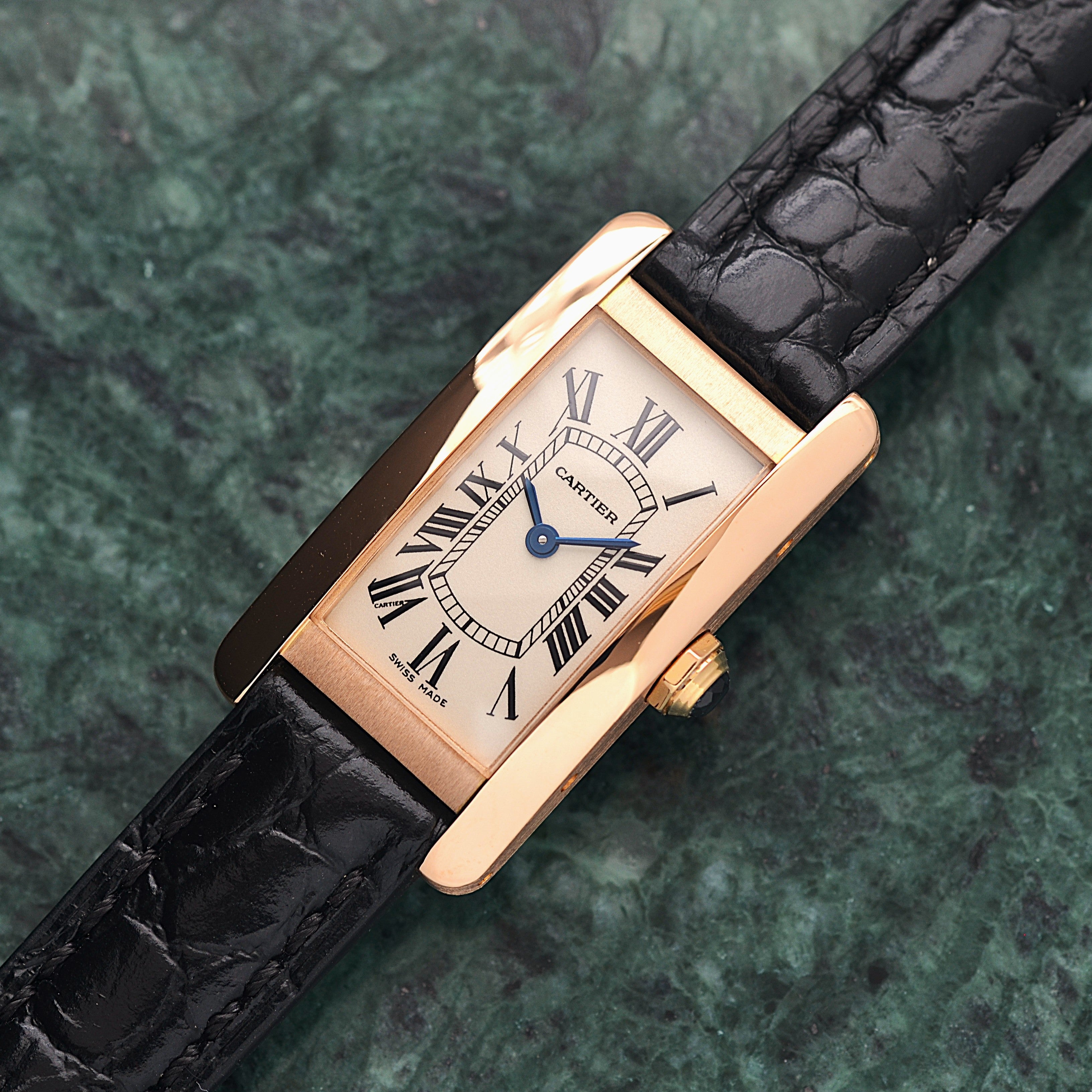 【Cartier】カルティエ タンクアメリカンSM 18KPG 付属品完備 カルティエコンプリートサービス済み