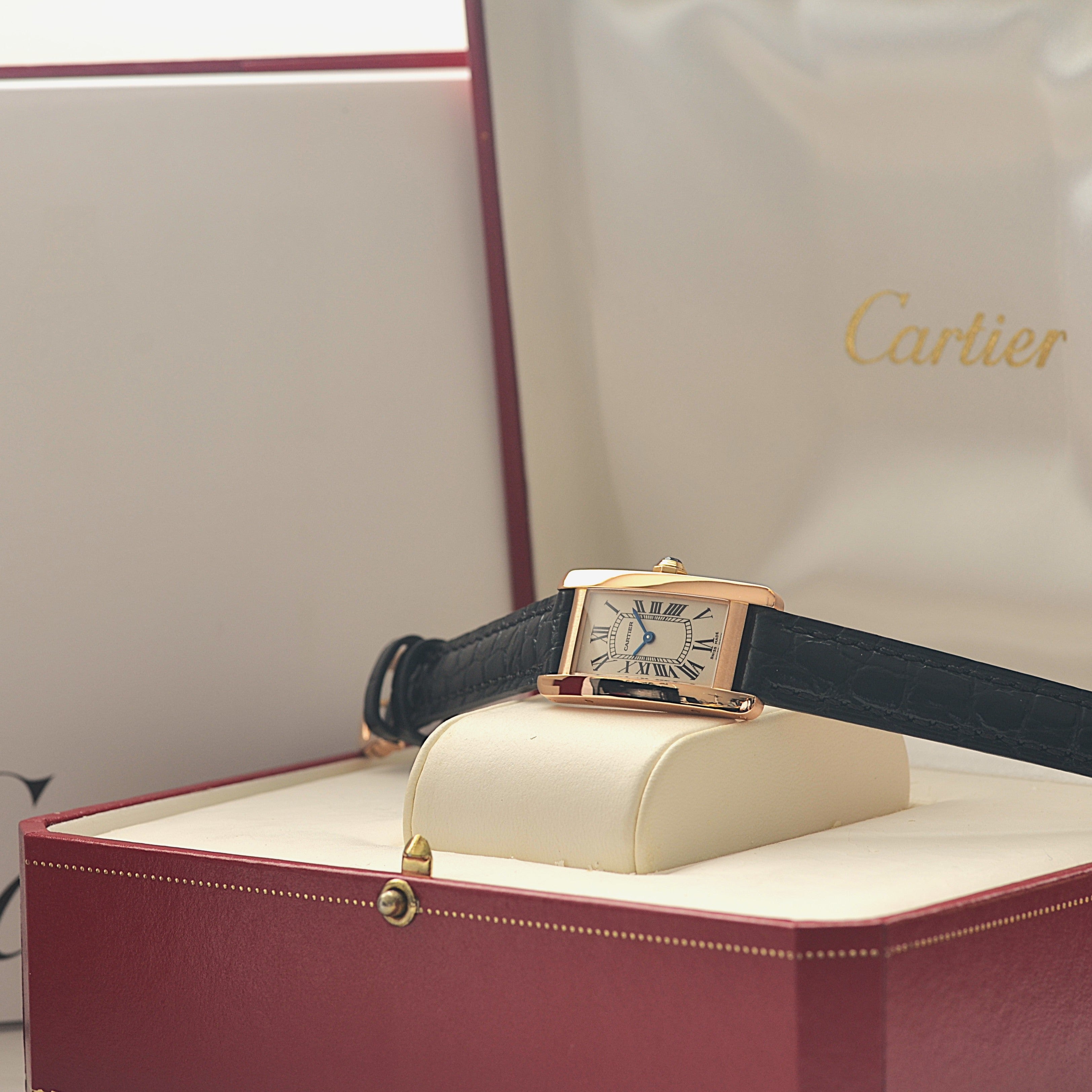 【Cartier】カルティエ タンクアメリカンSM 18KPG 付属品完備 カルティエコンプリートサービス済み