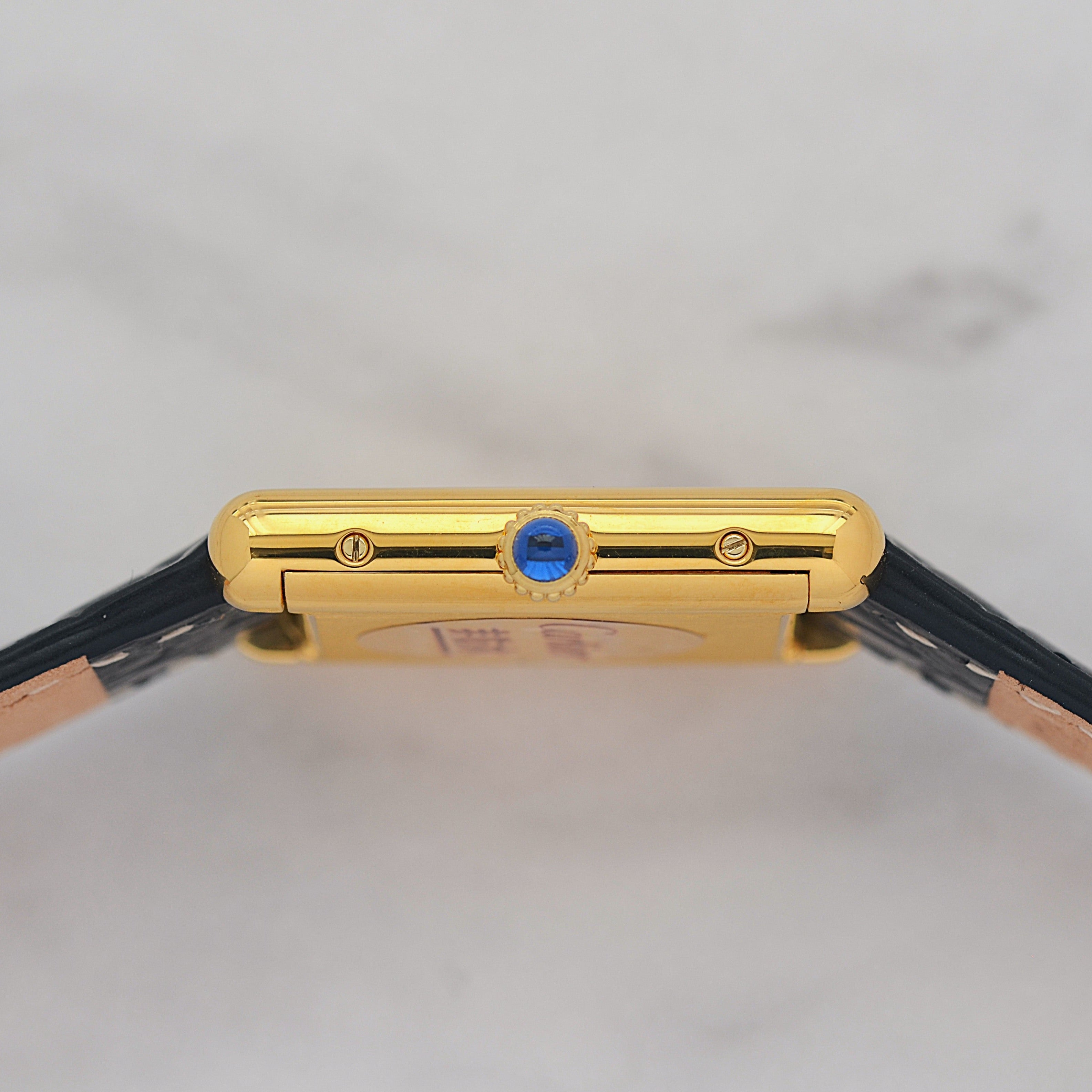 【Cartier】カルティエ マストタンクLM サンバースト 手巻き 永久保証書付き