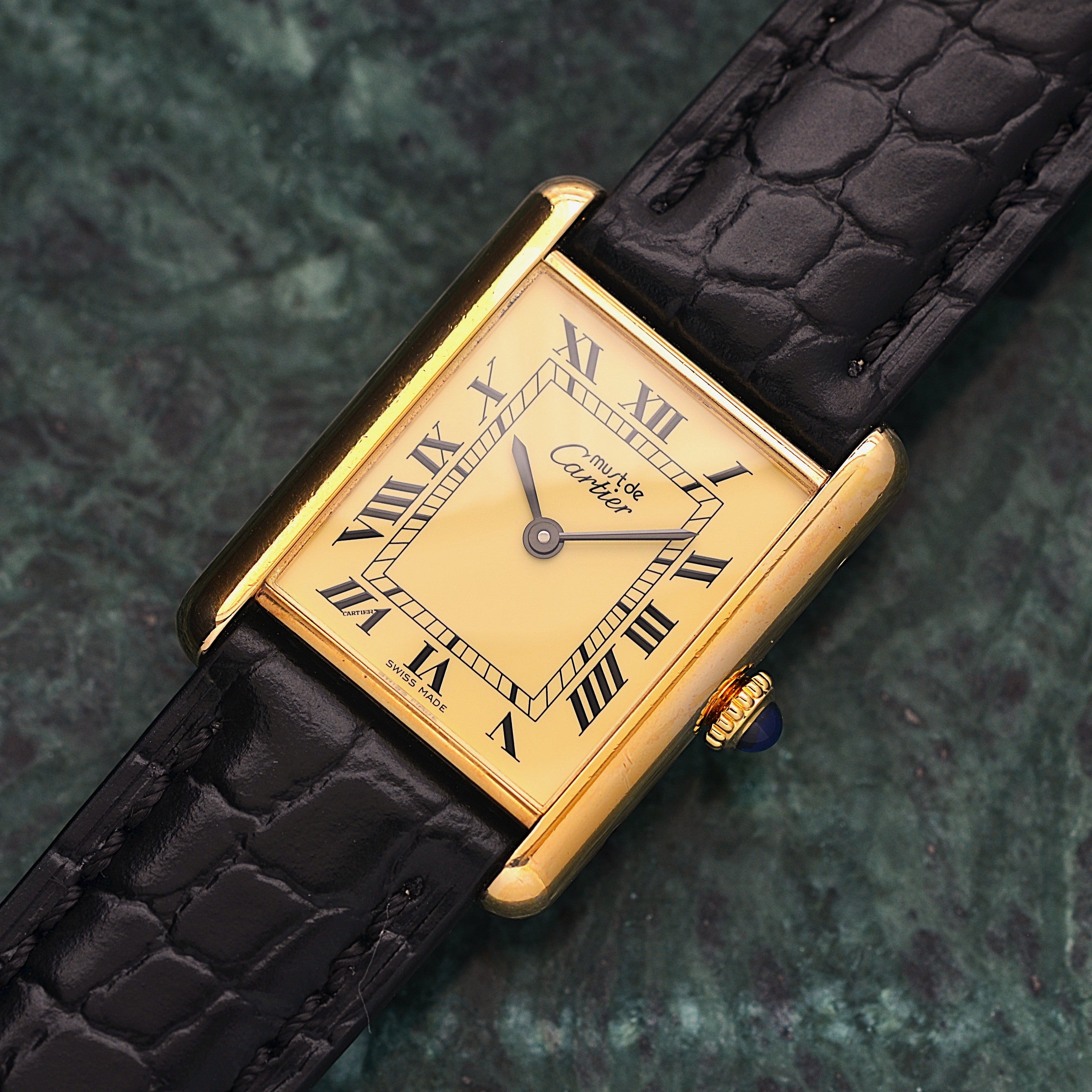 [Cartier] Cartier Must Tank LM Ivory Roman Dial, Manual Winding, with Lifetime Warranty, Serviced by Cartier (Complete Service)